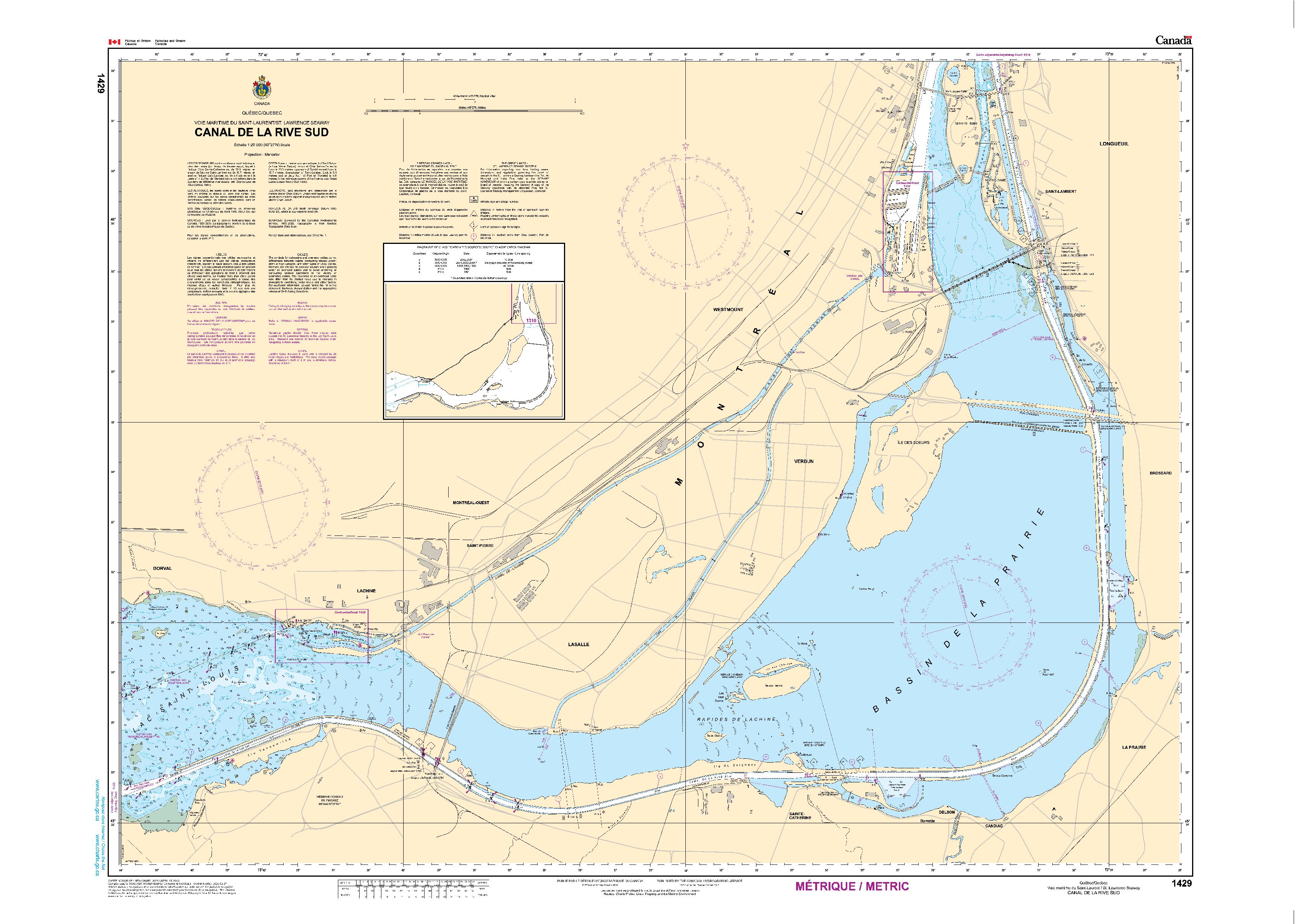 Canal de la Rive Sud | Carte SHC 1429
