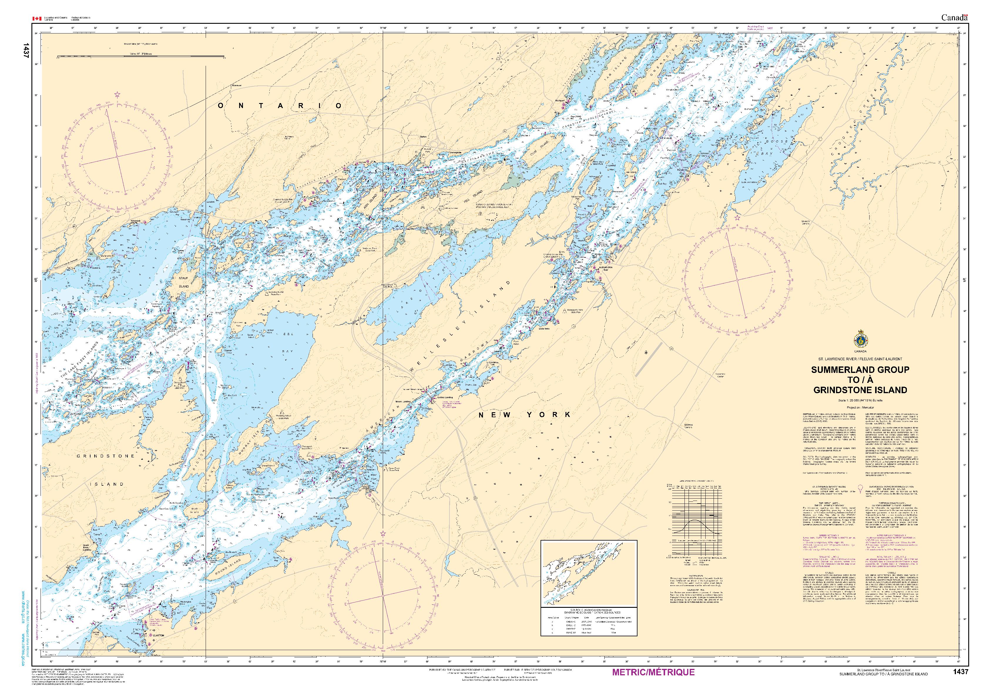 Summerland Group to/à Grindstone Island | Carte SHC 1437