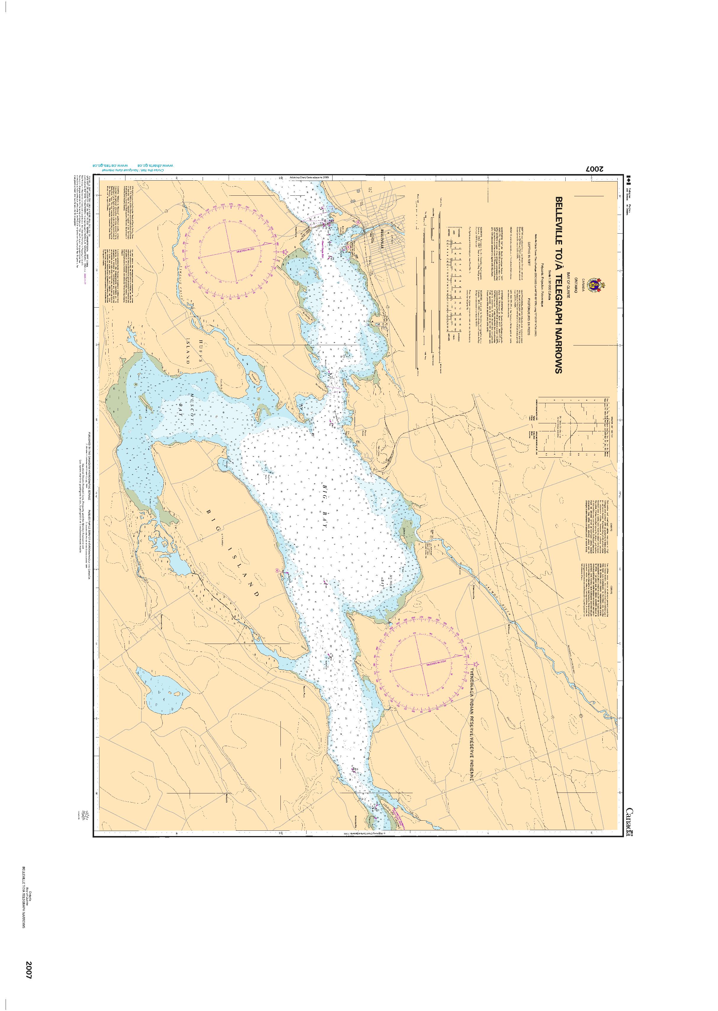 Belleville to/à Telegraph Narrows | CHS Chart 2007