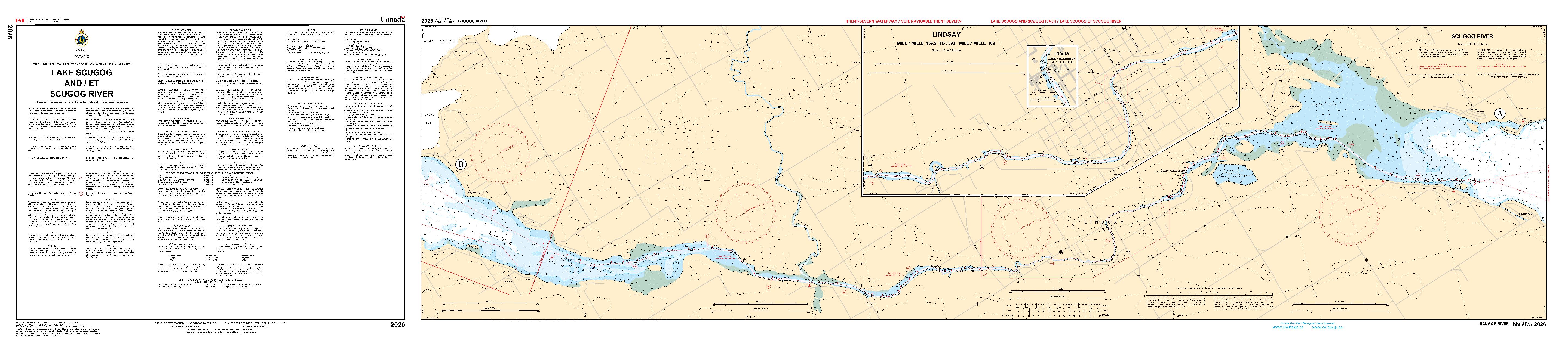 Lake Scugog and/et Scugog River - 2 SHEETS | CHS Chart 2026