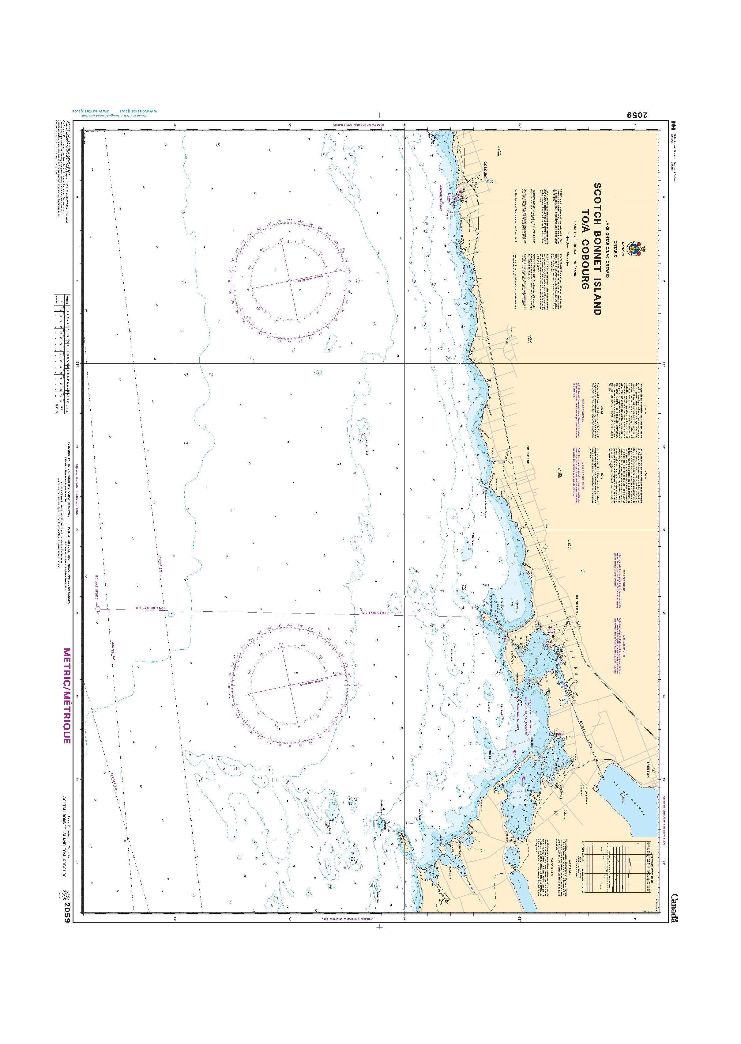 Scotch Bonnet Island to/à Cobourg | CHS Chart 2059