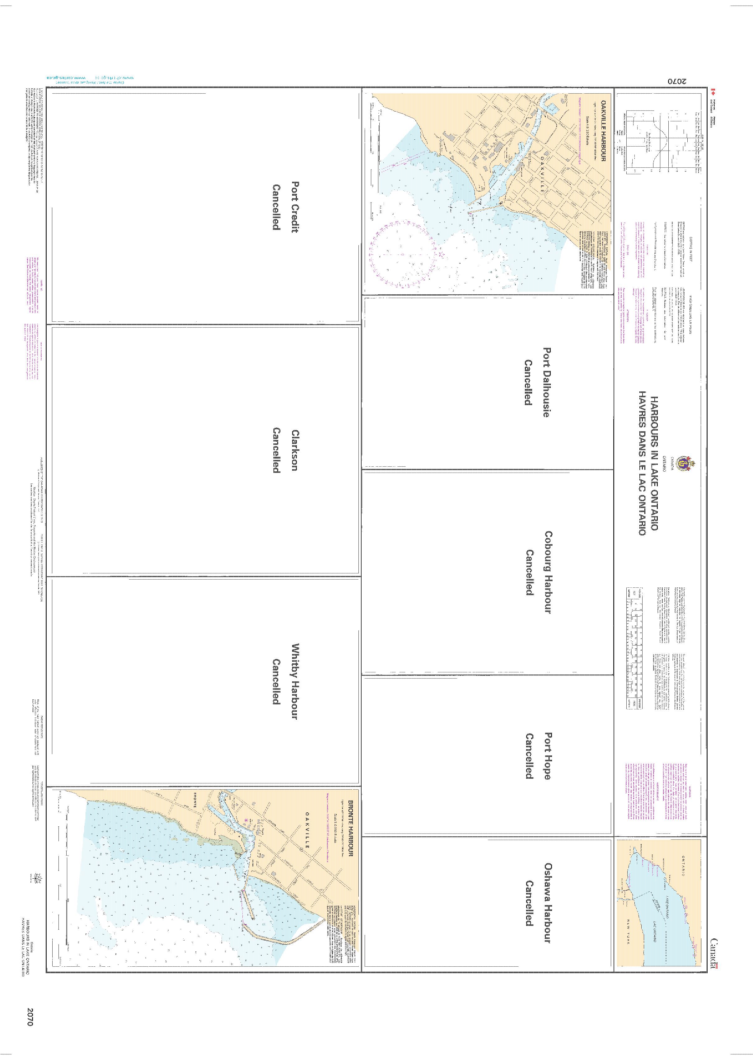 Harbours in Lake Ontario/Havres dans le lac Ontario | CHS Chart 2070