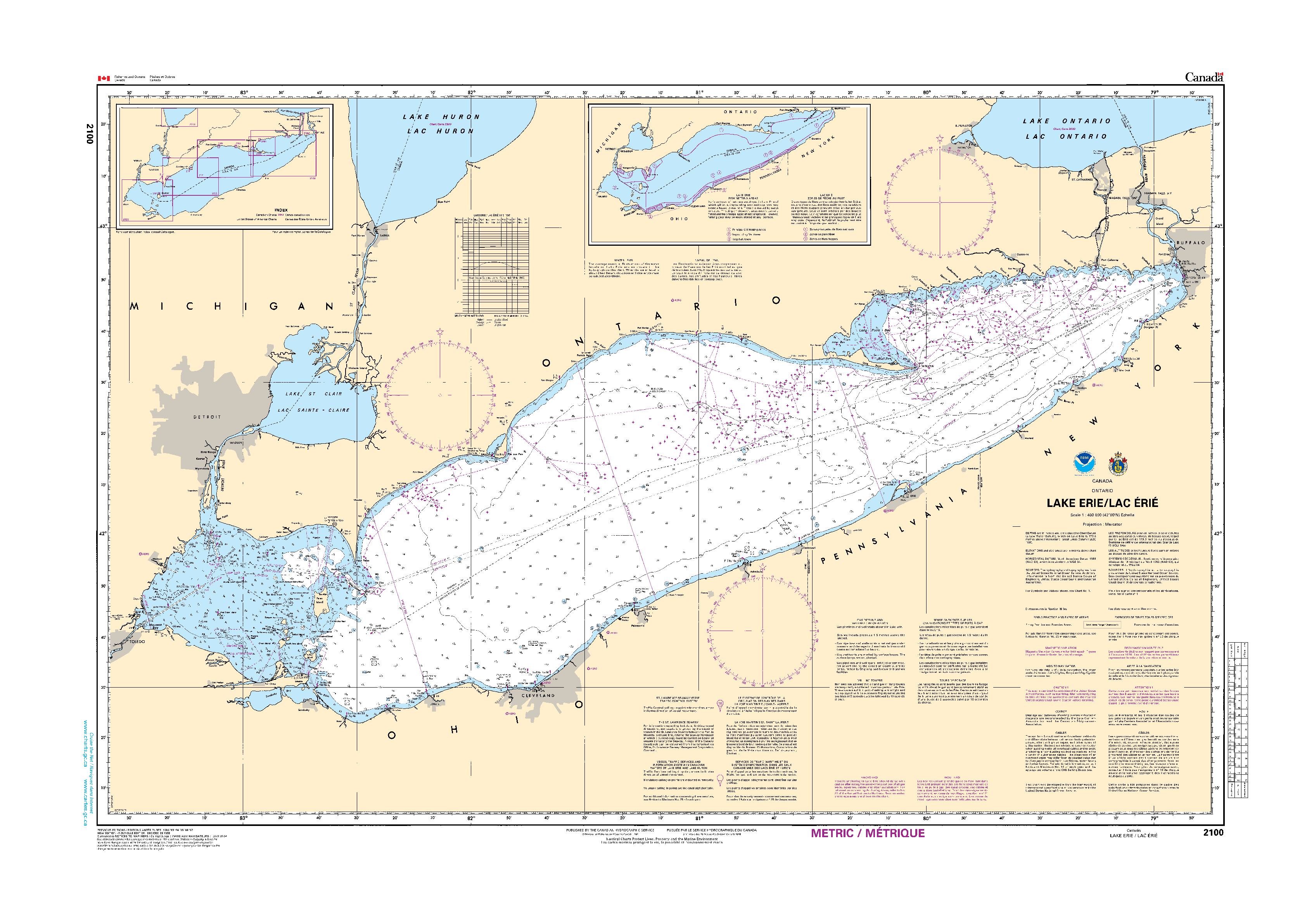 Lake Erie / Lac Érié | Carte SHC 2100