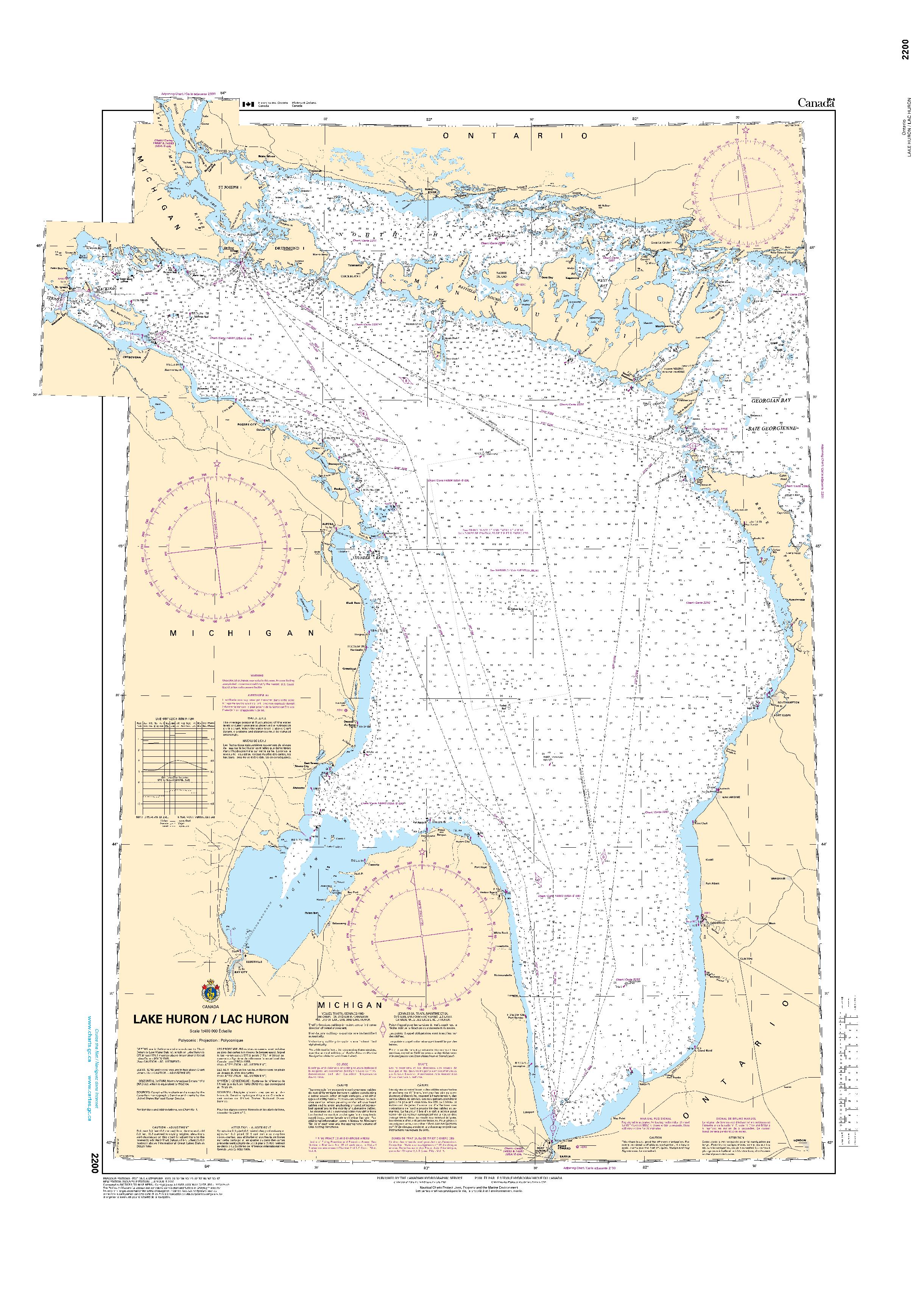 Lake Huron/Lac Huron | CHS Chart 2200