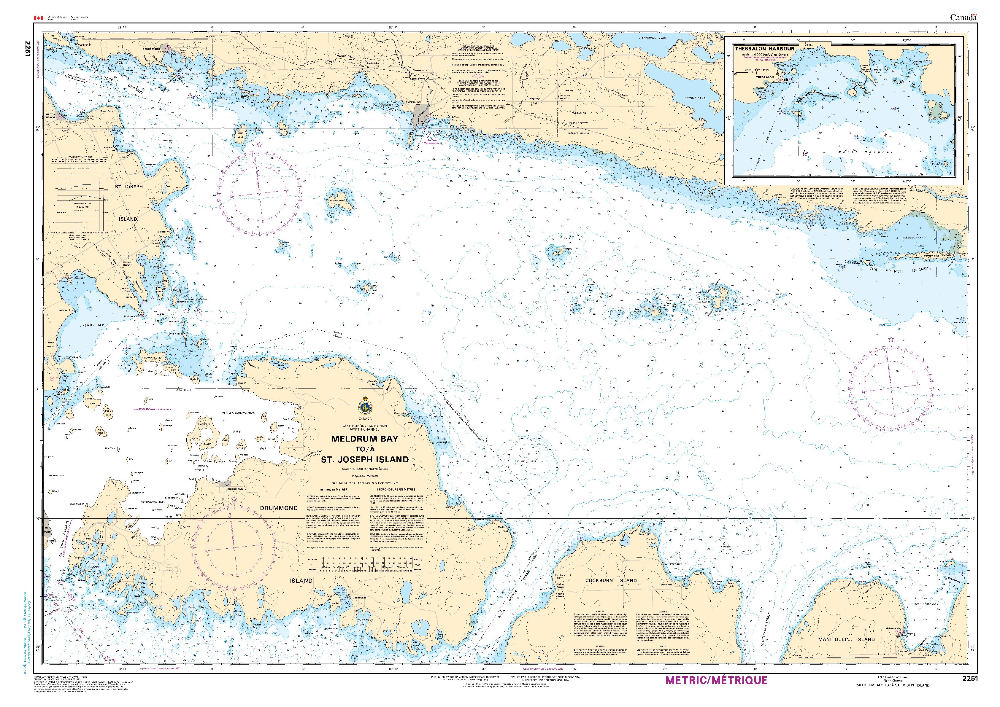 Meldrum Bay to/à St.Joseph Island | CHS Chart 2251