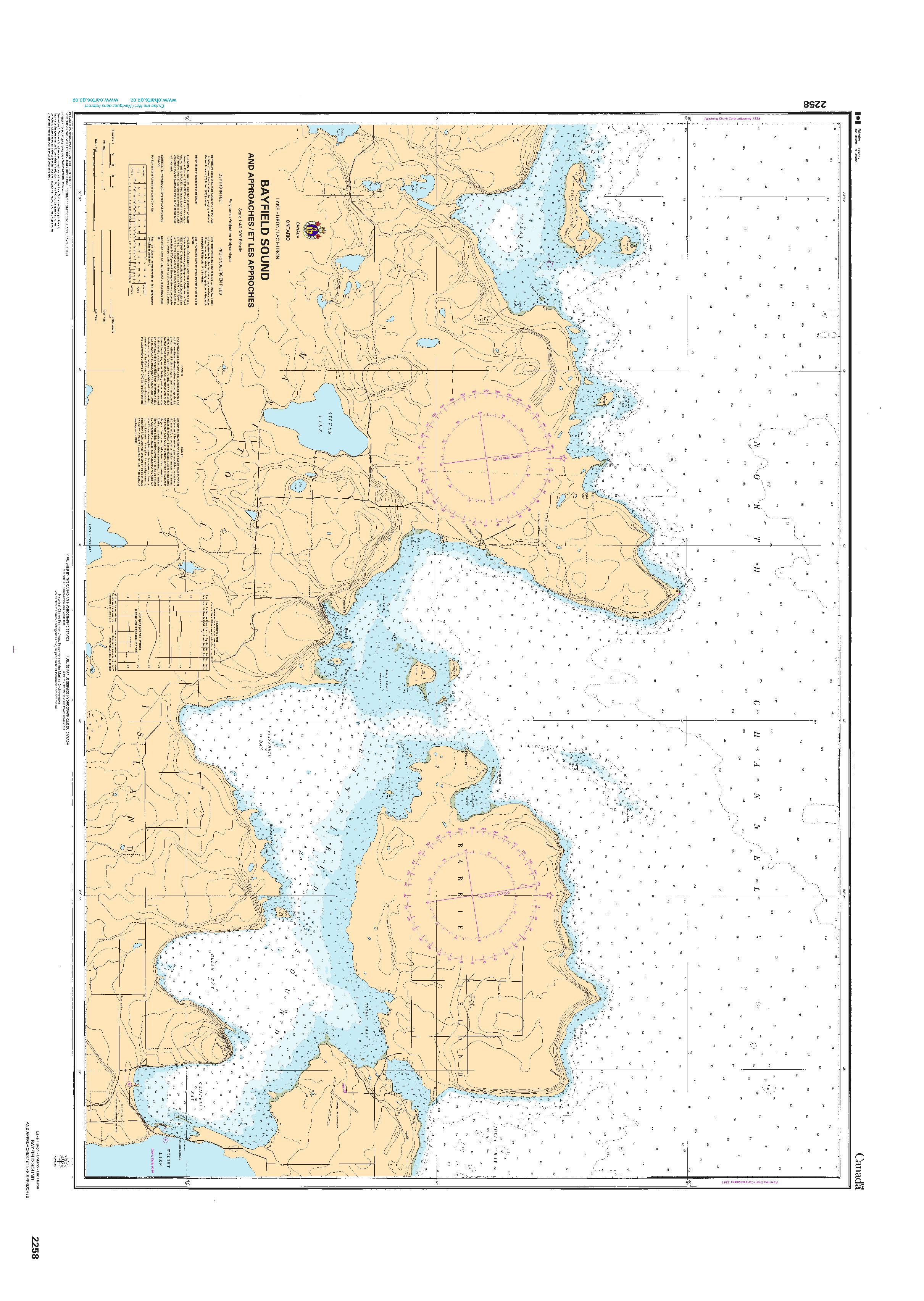 Bayfield Sound and Approaches/et les approches | CHS Chart 2258