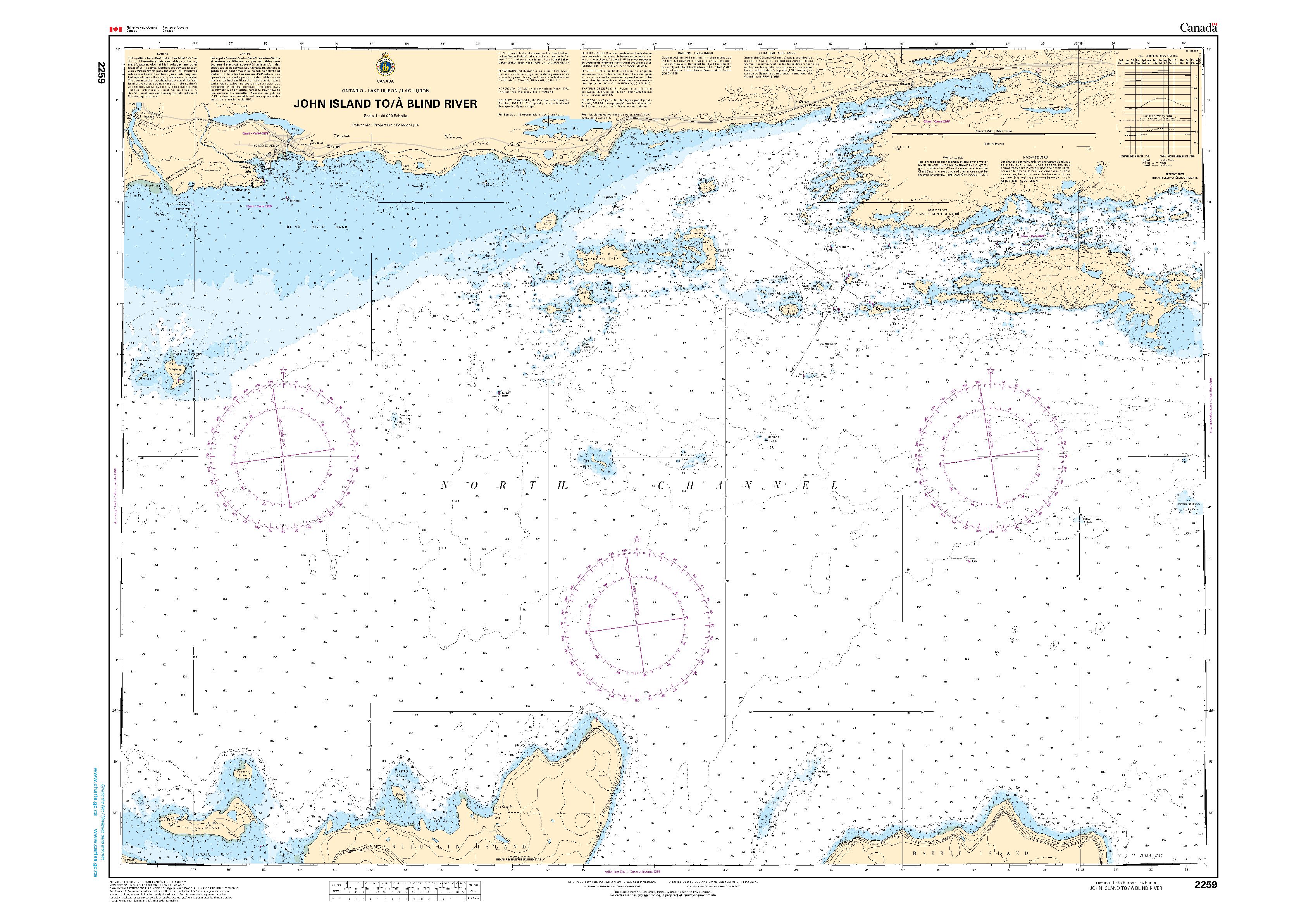 John Island to/à Blind River | CHS Chart 2259