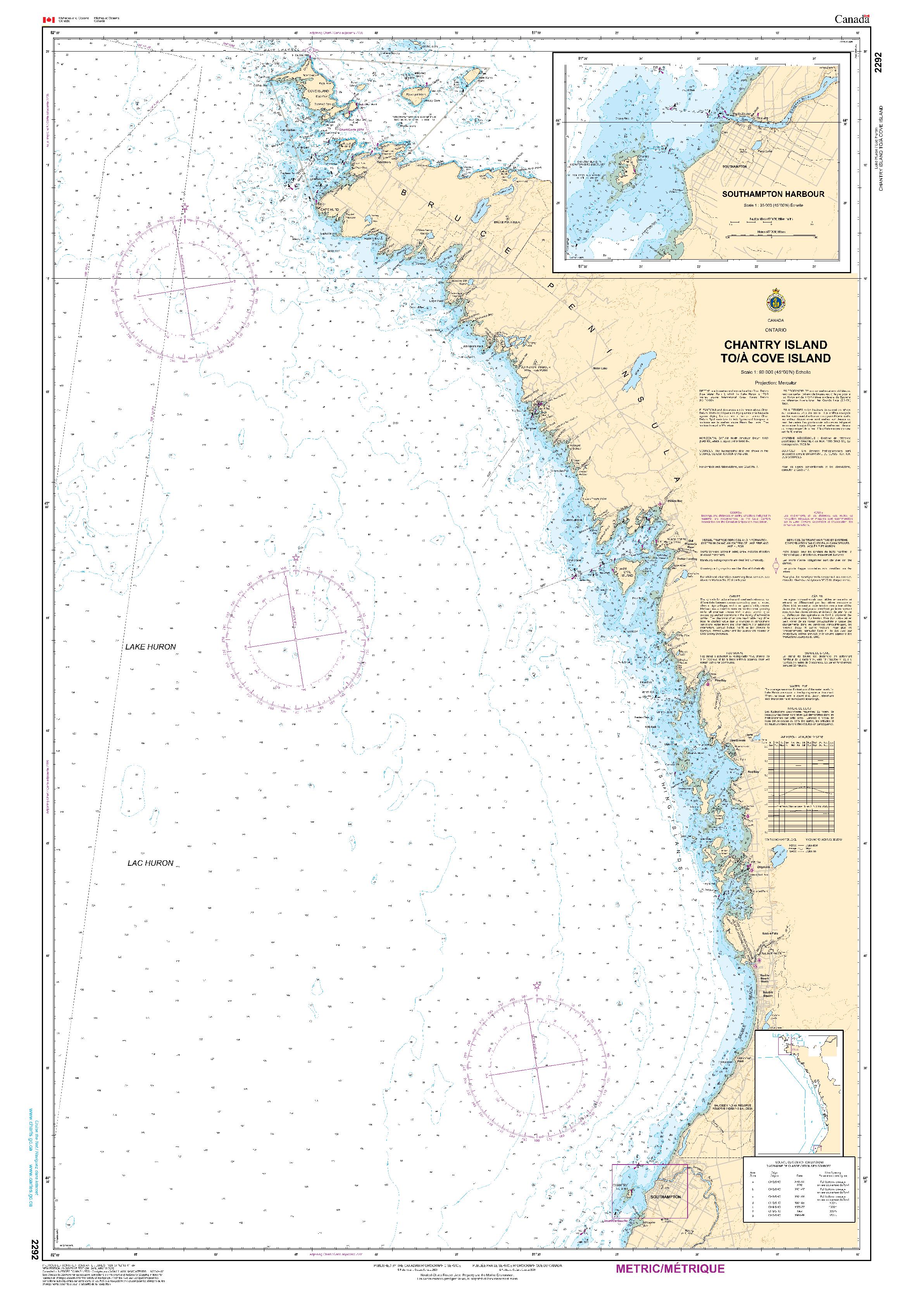 Chantry Island to Cove Island | Carte SHC 2292