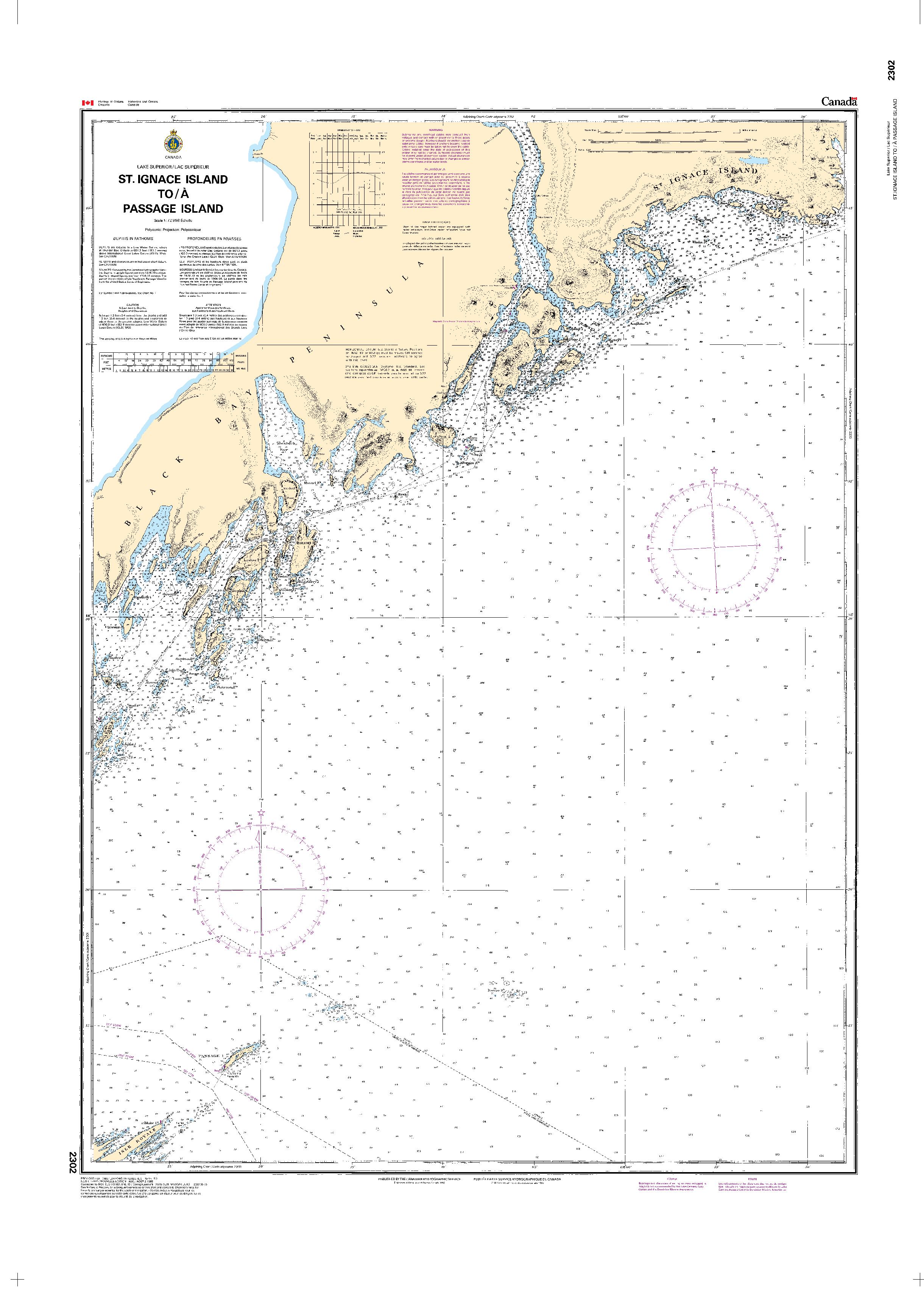 St. Ignace Island to/à Passage Island | Carte SHC 2302