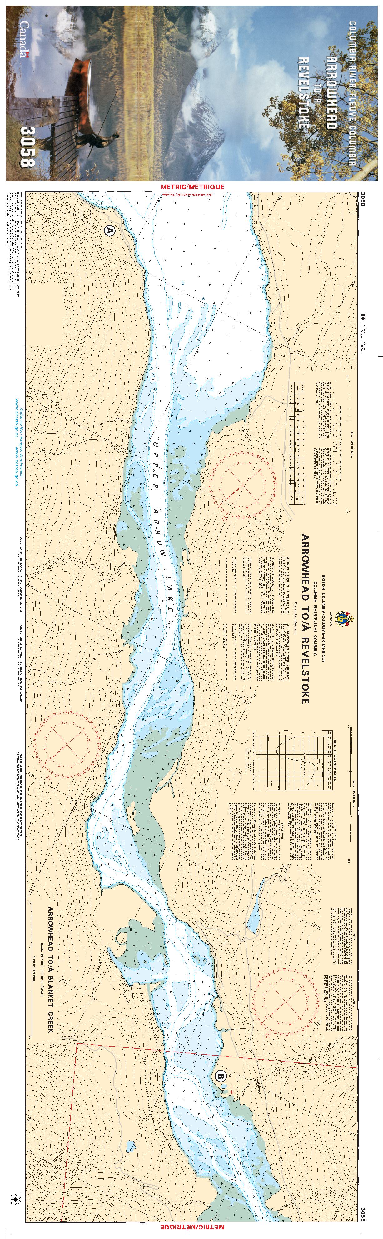 Arrowhead to/à Revelstoke - 2 SHEETS | CHS Chart 3058