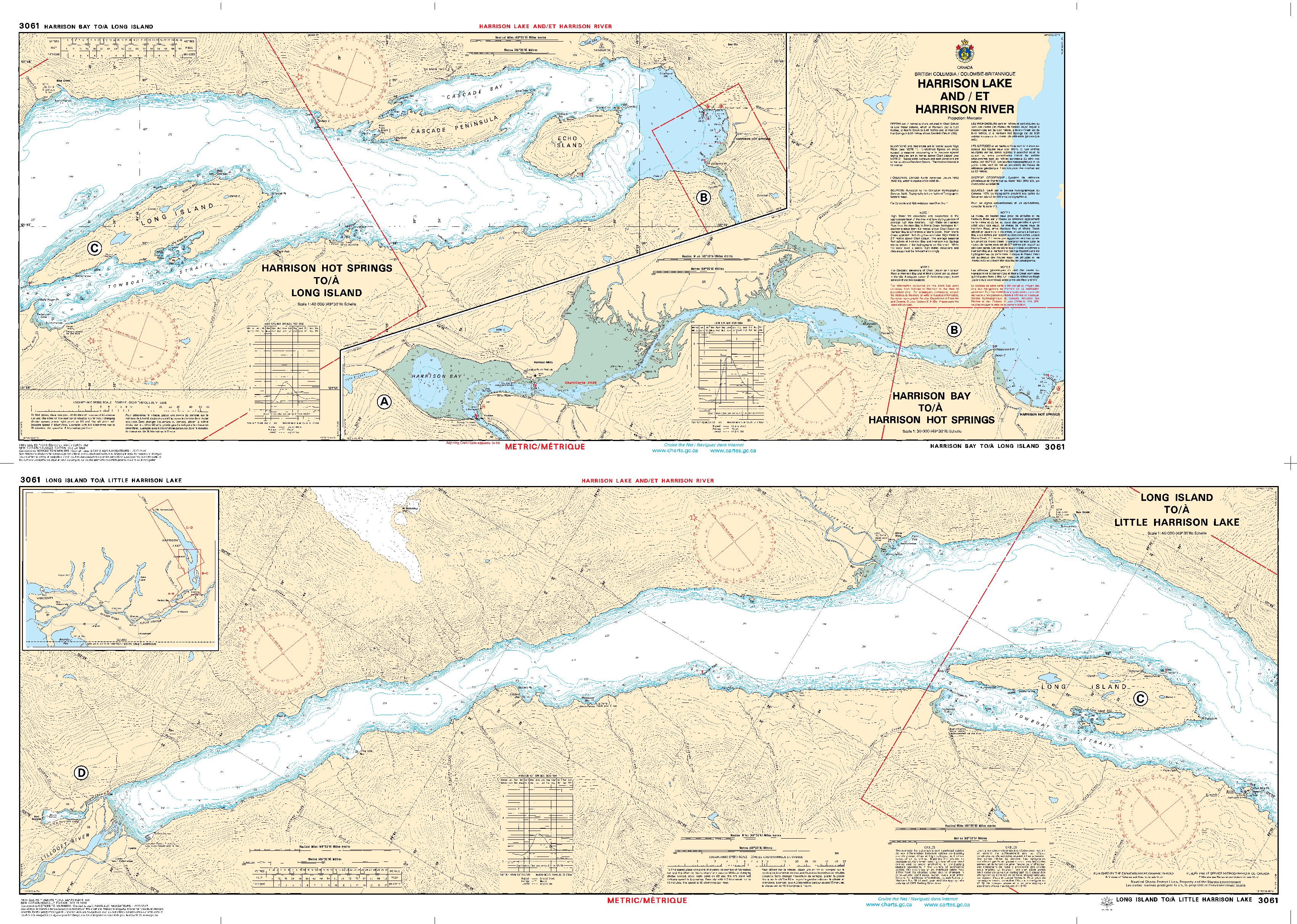 Harrison Lake and/et Harrison River - 2 FEUILLES | Carte SHC 3061