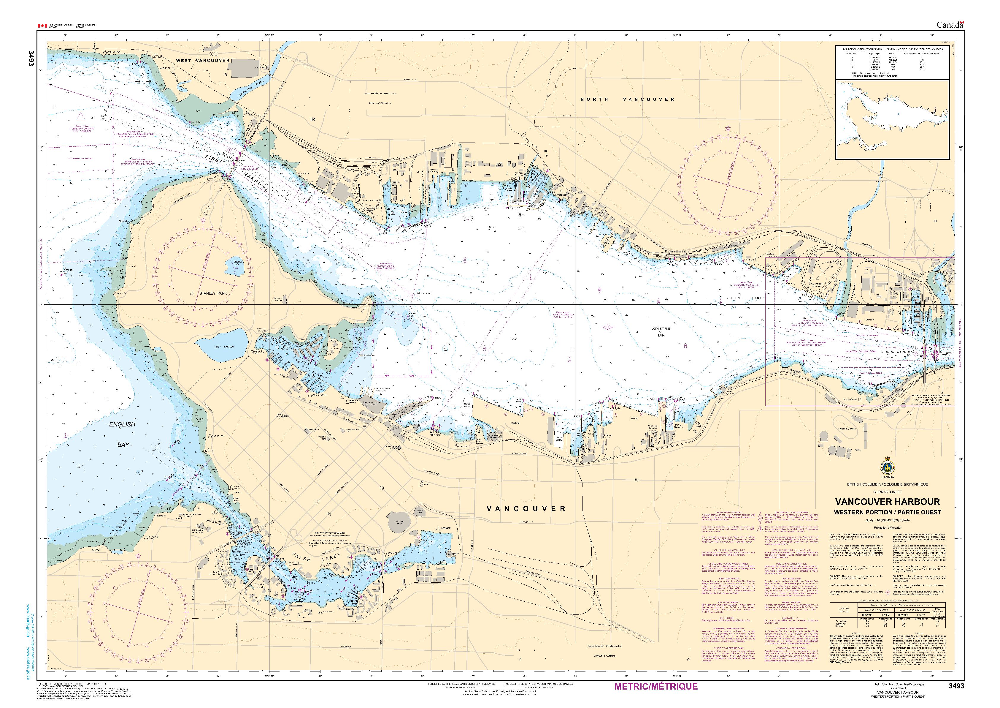 Vancouver Harbour Western Portion/Partie Ouest | CHS Chart 3493