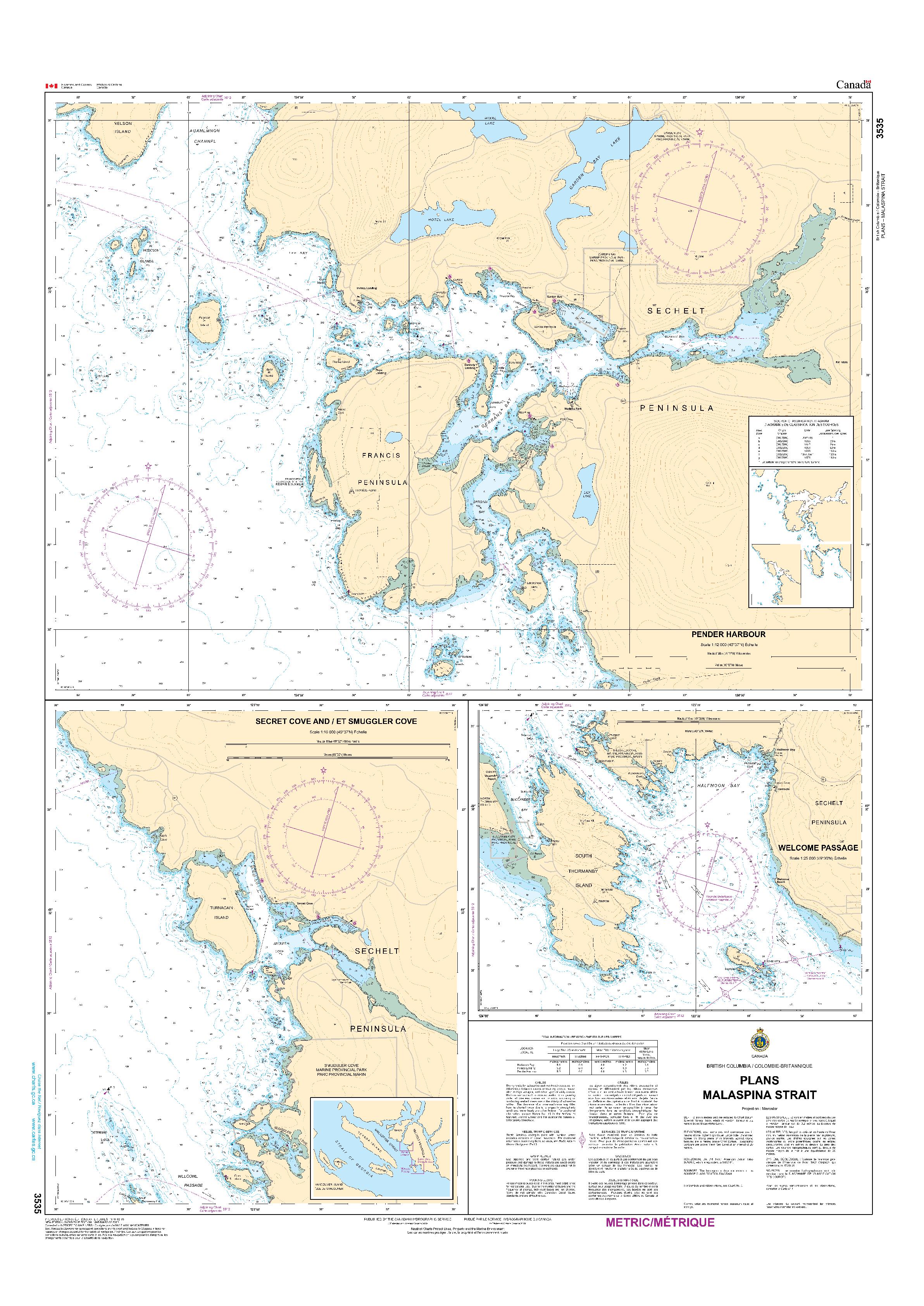 Plans - Malaspina Strait | CHS Chart 3535