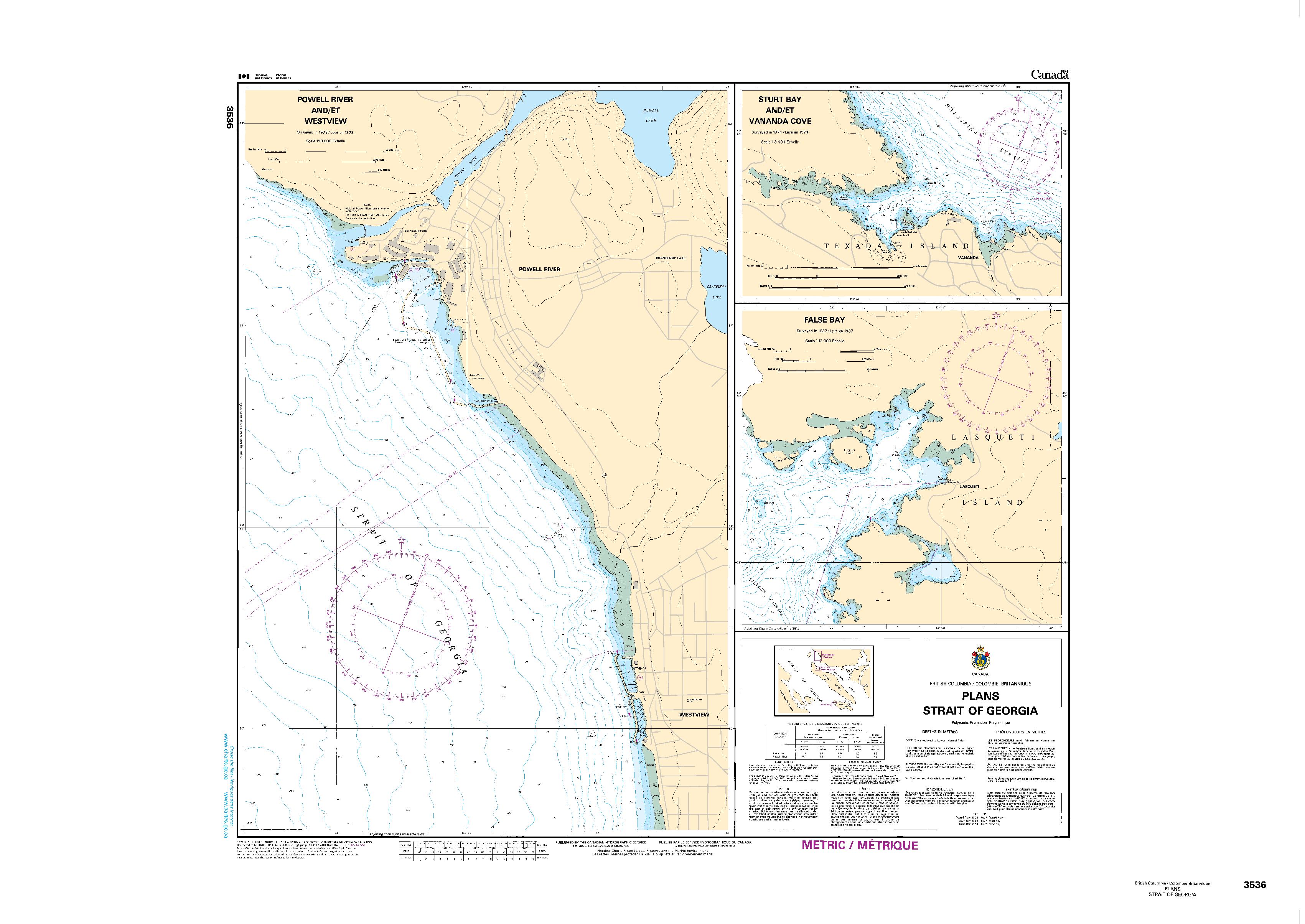 Plans - Strait of Georgia | Carte SHC 3536
