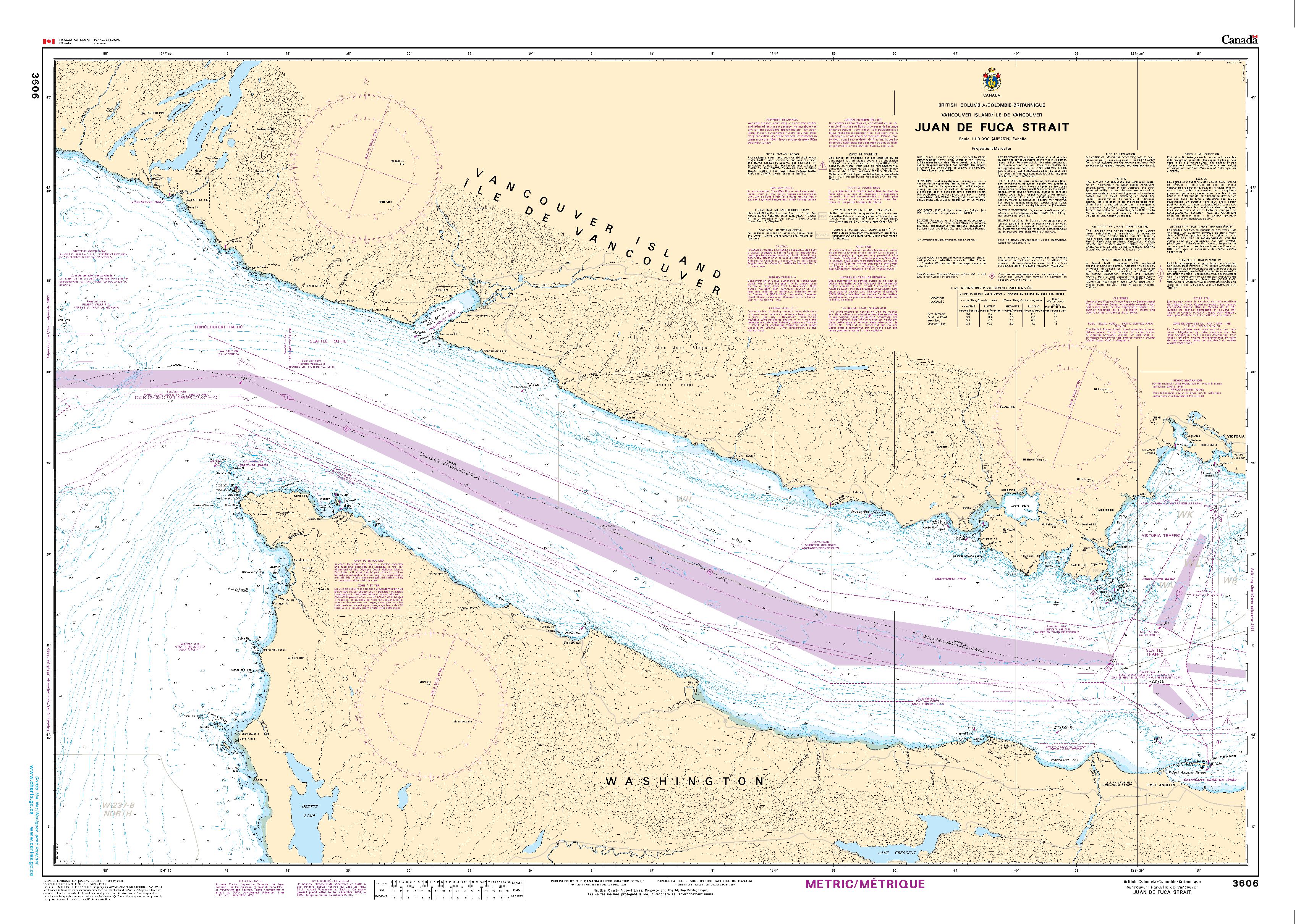 Juan de Fuca Strait | Carte SHC 3606