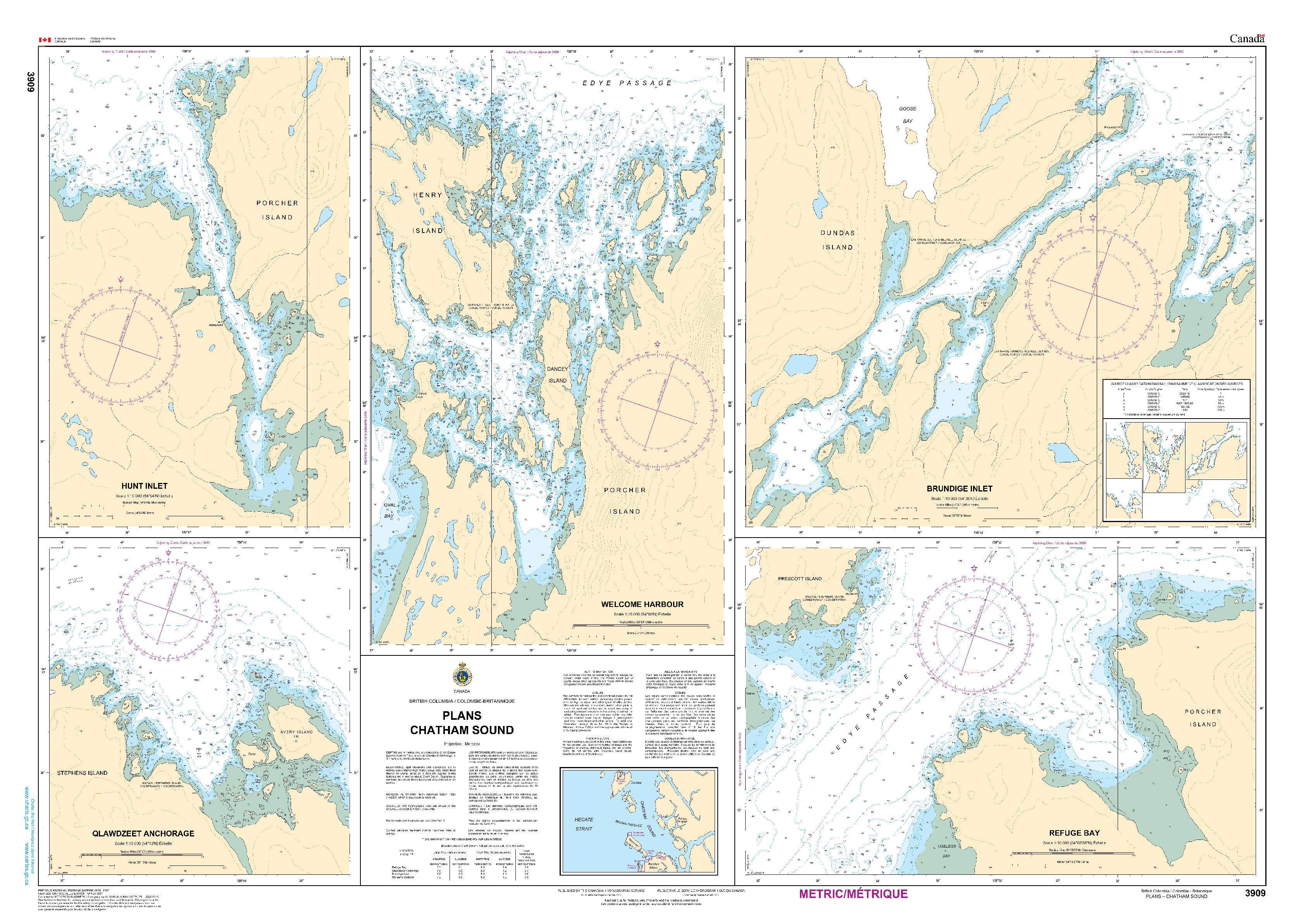 Plans Chatham Sound | Carte SHC 3909