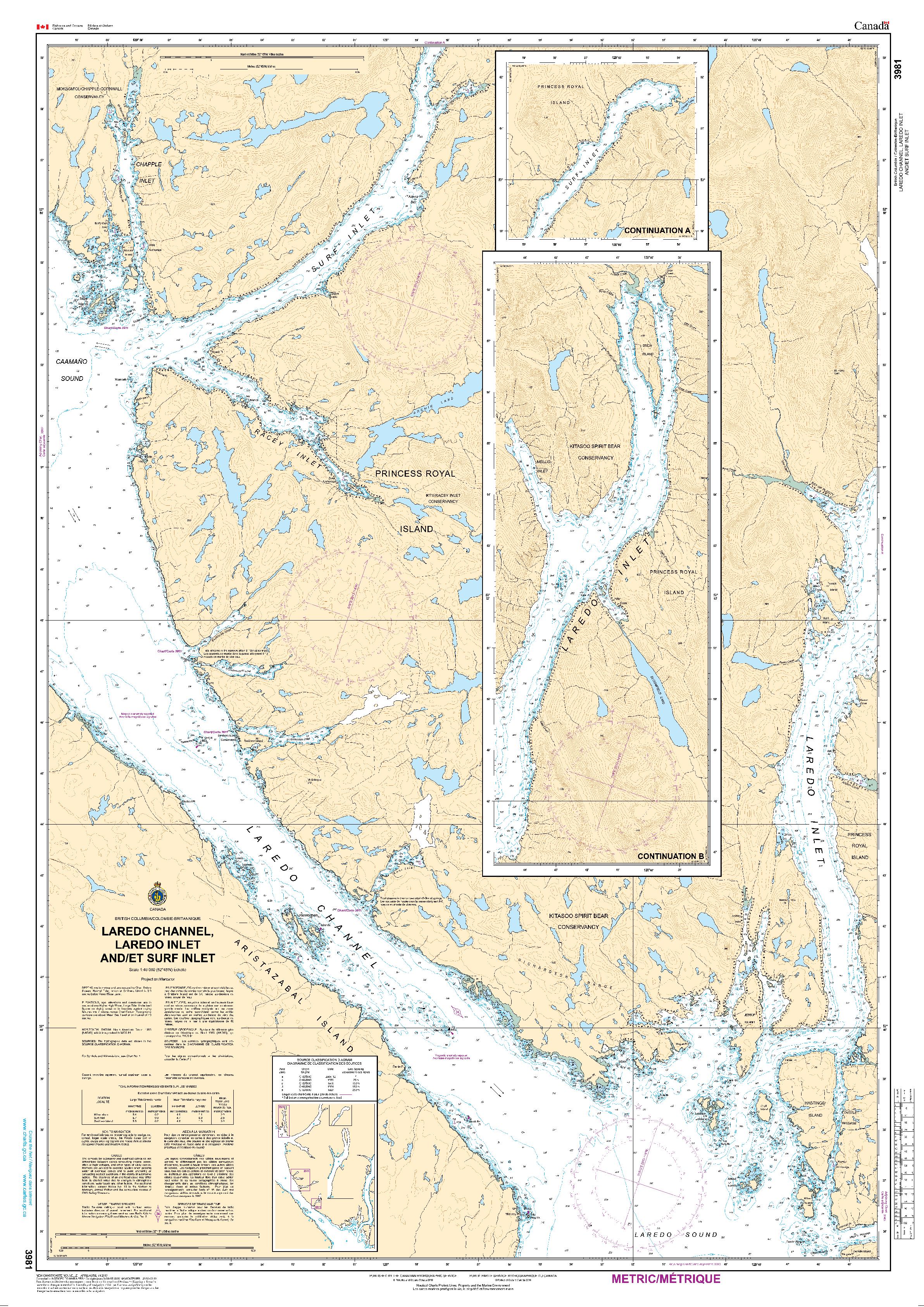 Laredo Channel and/et Laredo Inlet | Carte SHC 3981