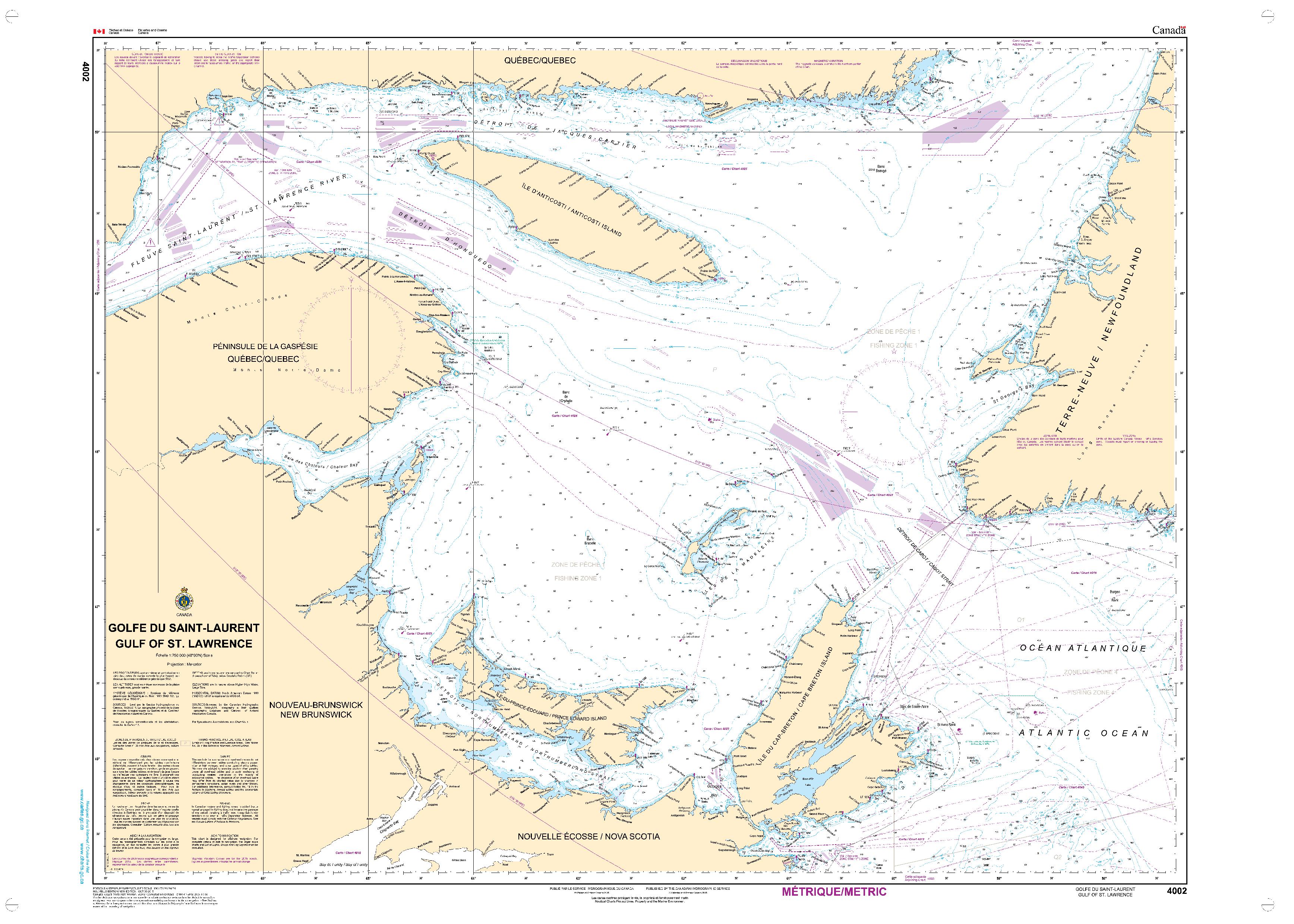 Golfe du Saint-Laurent / Gulf of St. Lawrence | CHS Chart 4002