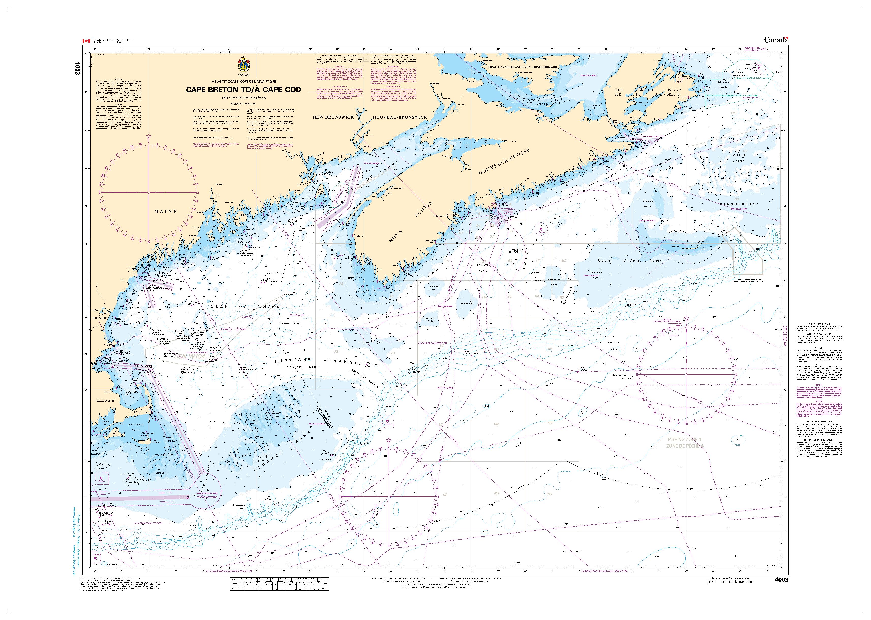 Cape Breton to/à Cape Cod | Carte SHC 4003