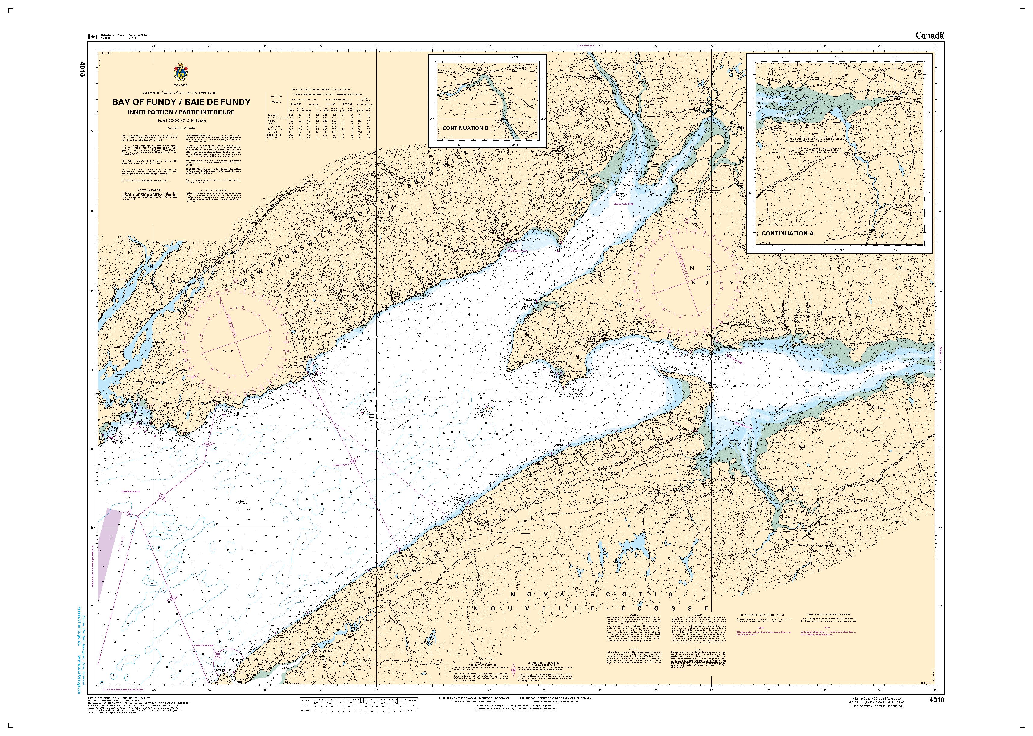 Bay of Fundy / Baie de Fundy (Inner portion / partie intérieure) | Carte SHC 4010
