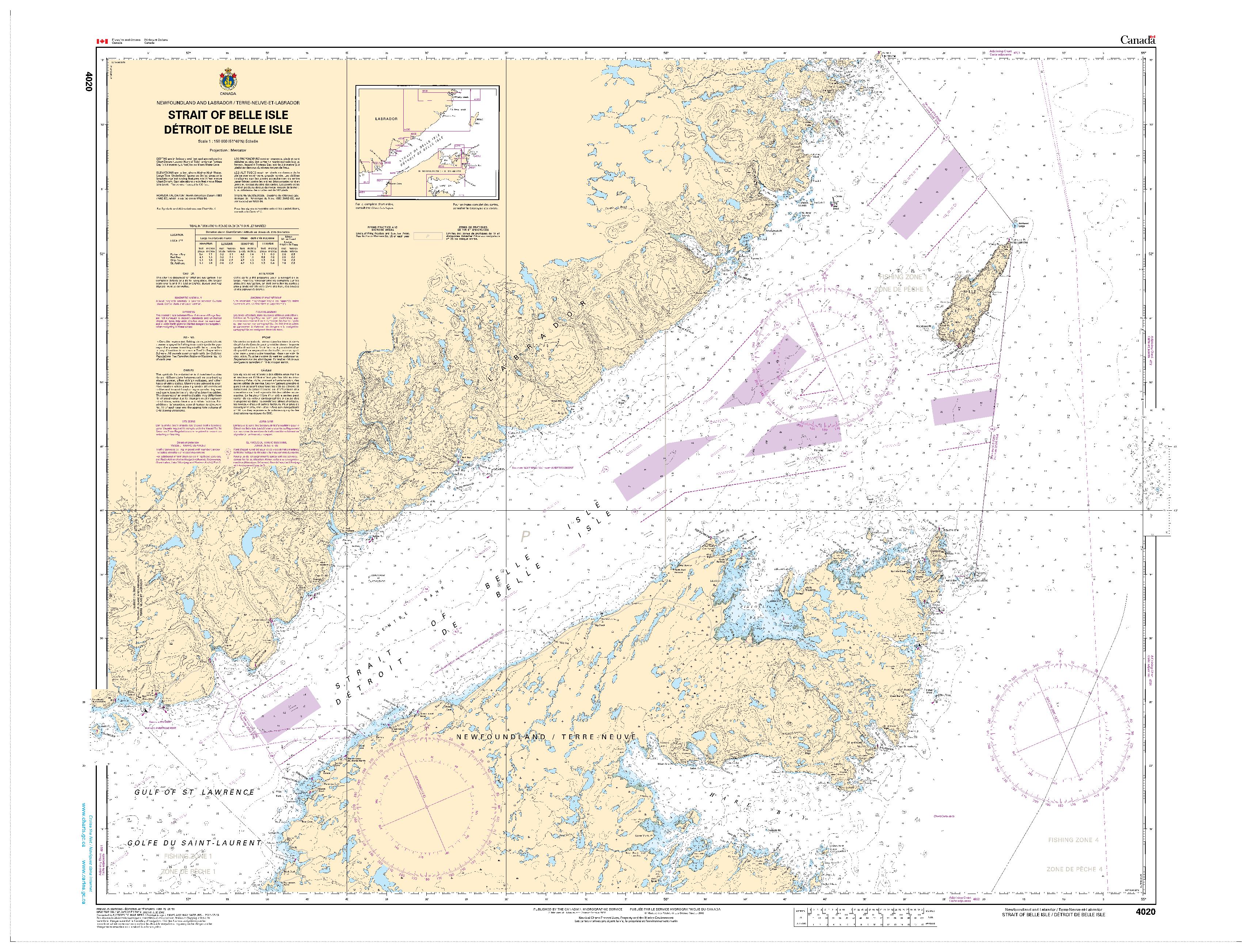 Strait of Belle Isle / Détroit de Belle Isle | CHS Chart 4020