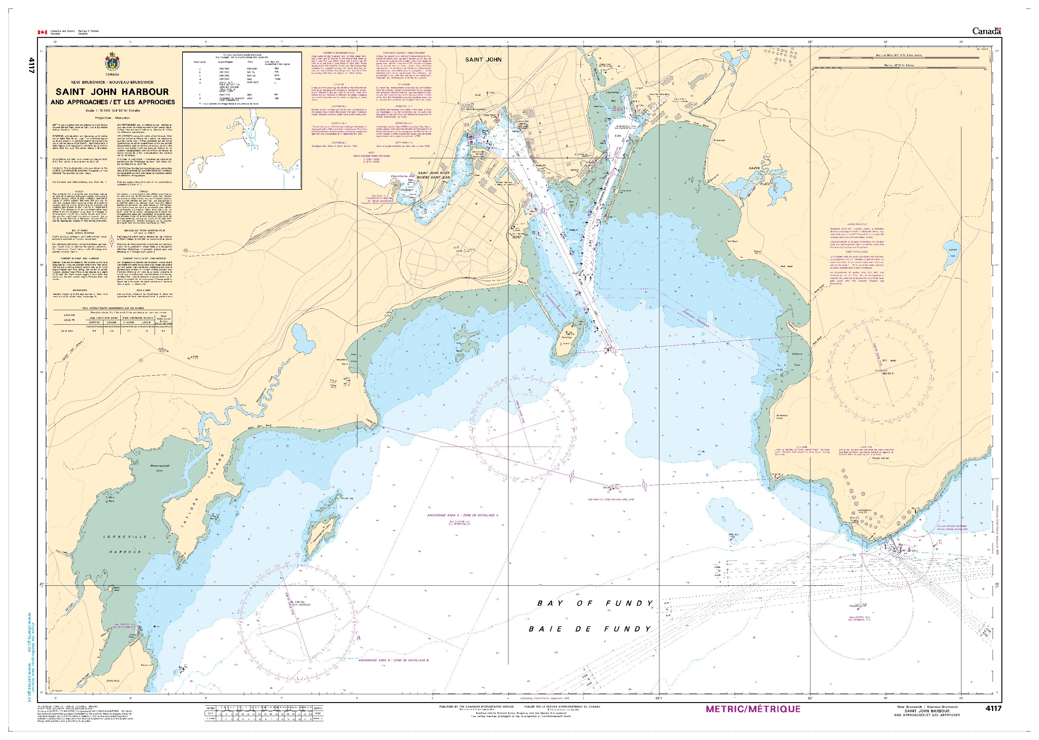 Saint John Harbour and Approaches / et les approches | CHS Chart 4117