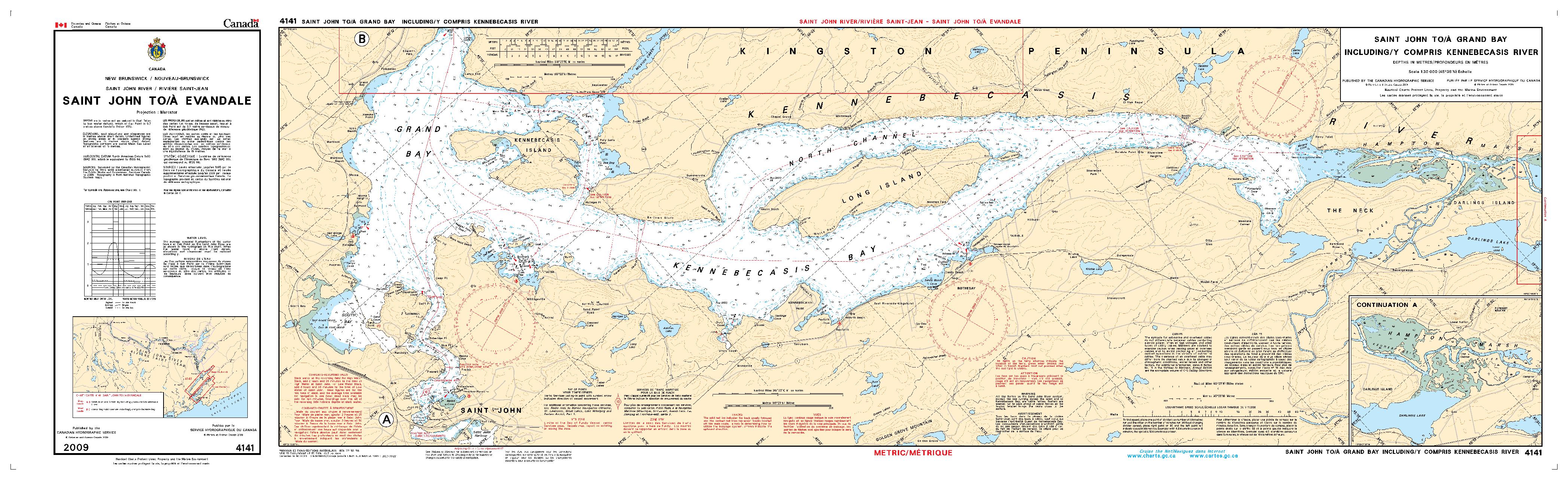 Saint John to / à Evandale - 2 SHEETS | CHS Chart 4141