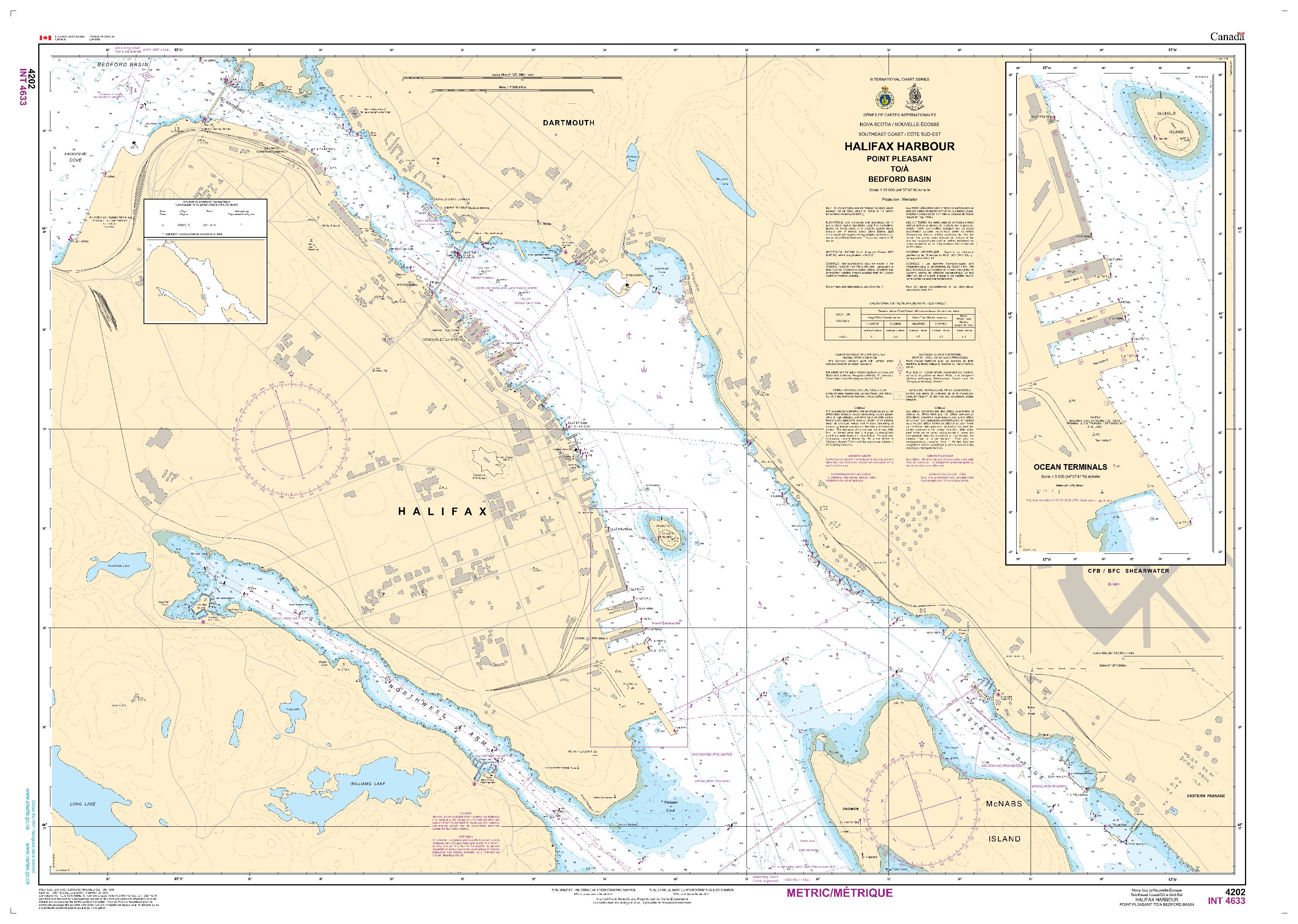 Halifax Harbour - Point Pleasant to/à Bedford Basin | Carte SHC 4202