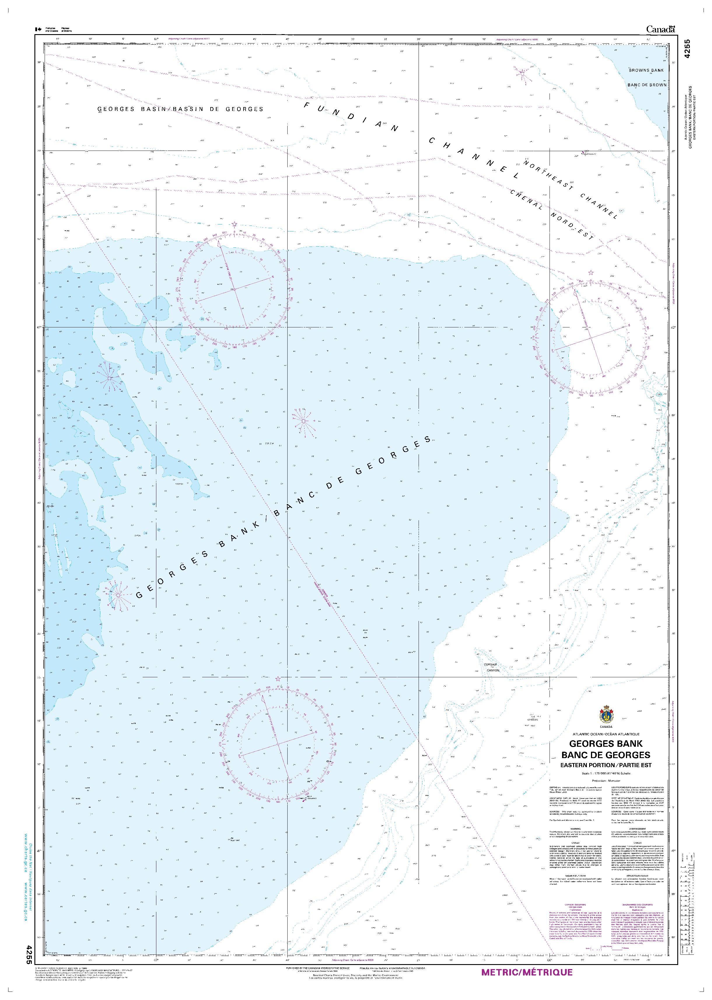 Georges Bank / Banc de Georges: Eastern Portion / Partie Est | CHS Chart 4255