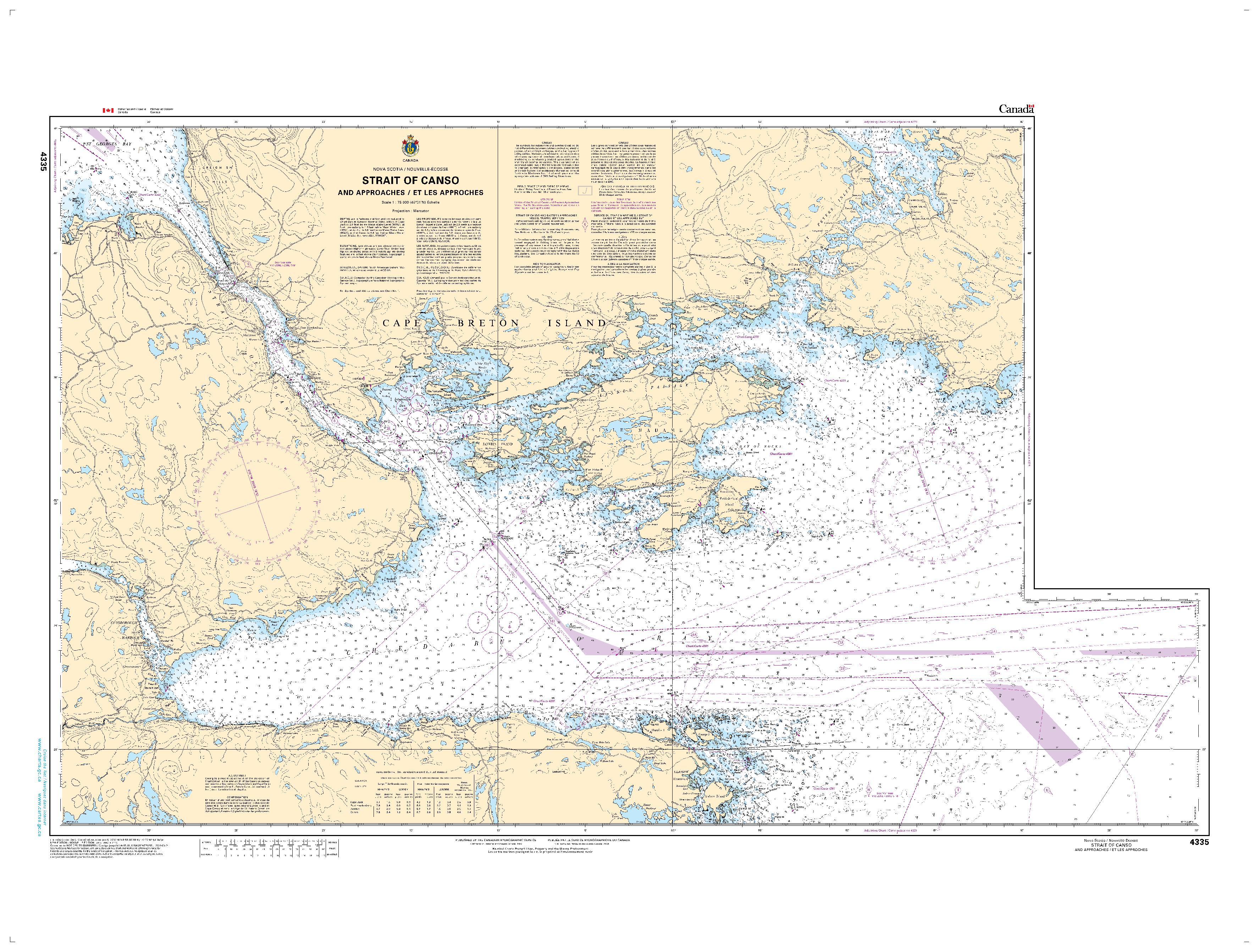 Strait of Canso and Approaches/et les approches | Carte SHC 4335
