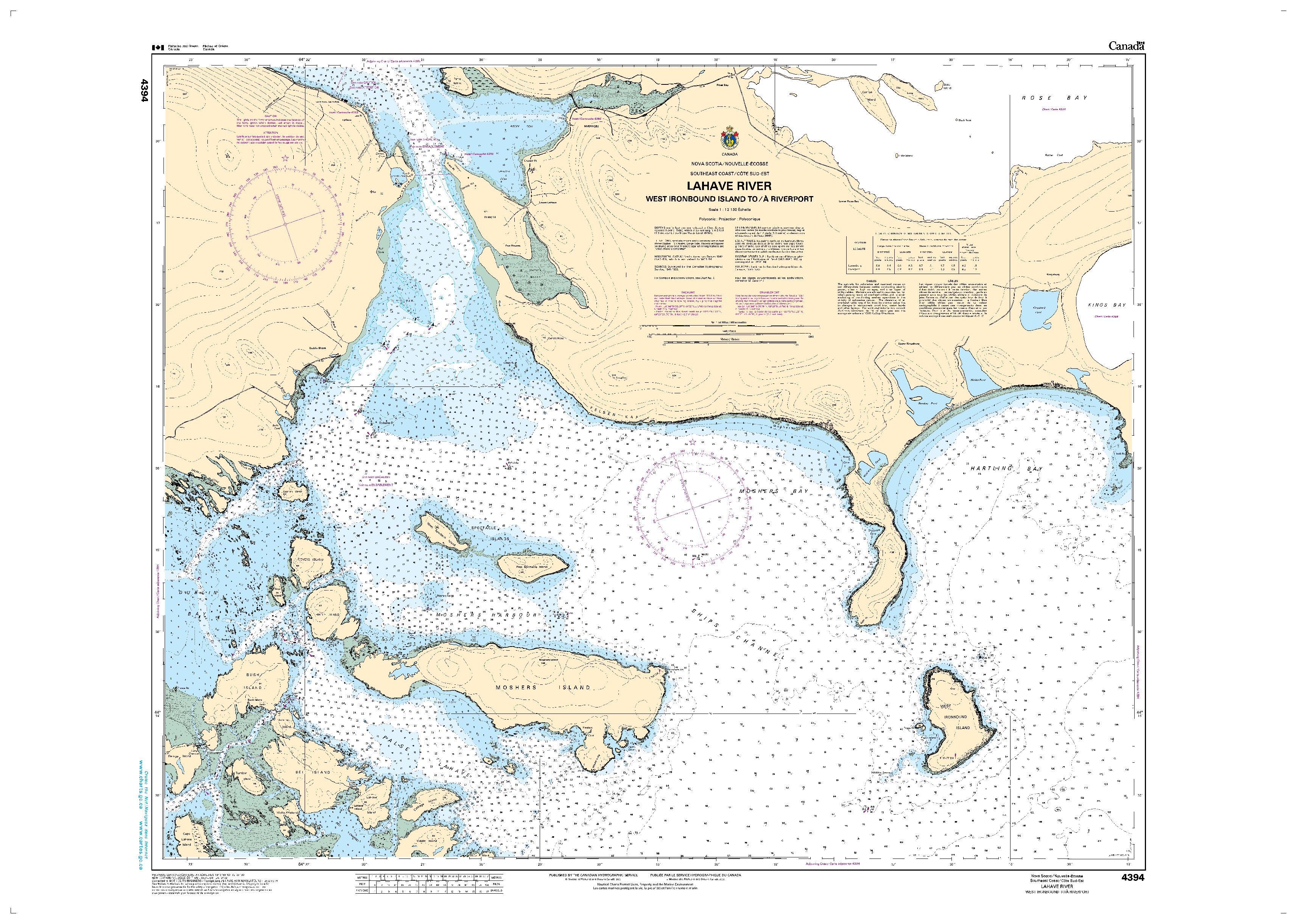 LaHave River: West Ironbound Island to / à Riverport | CHS Chart 4394