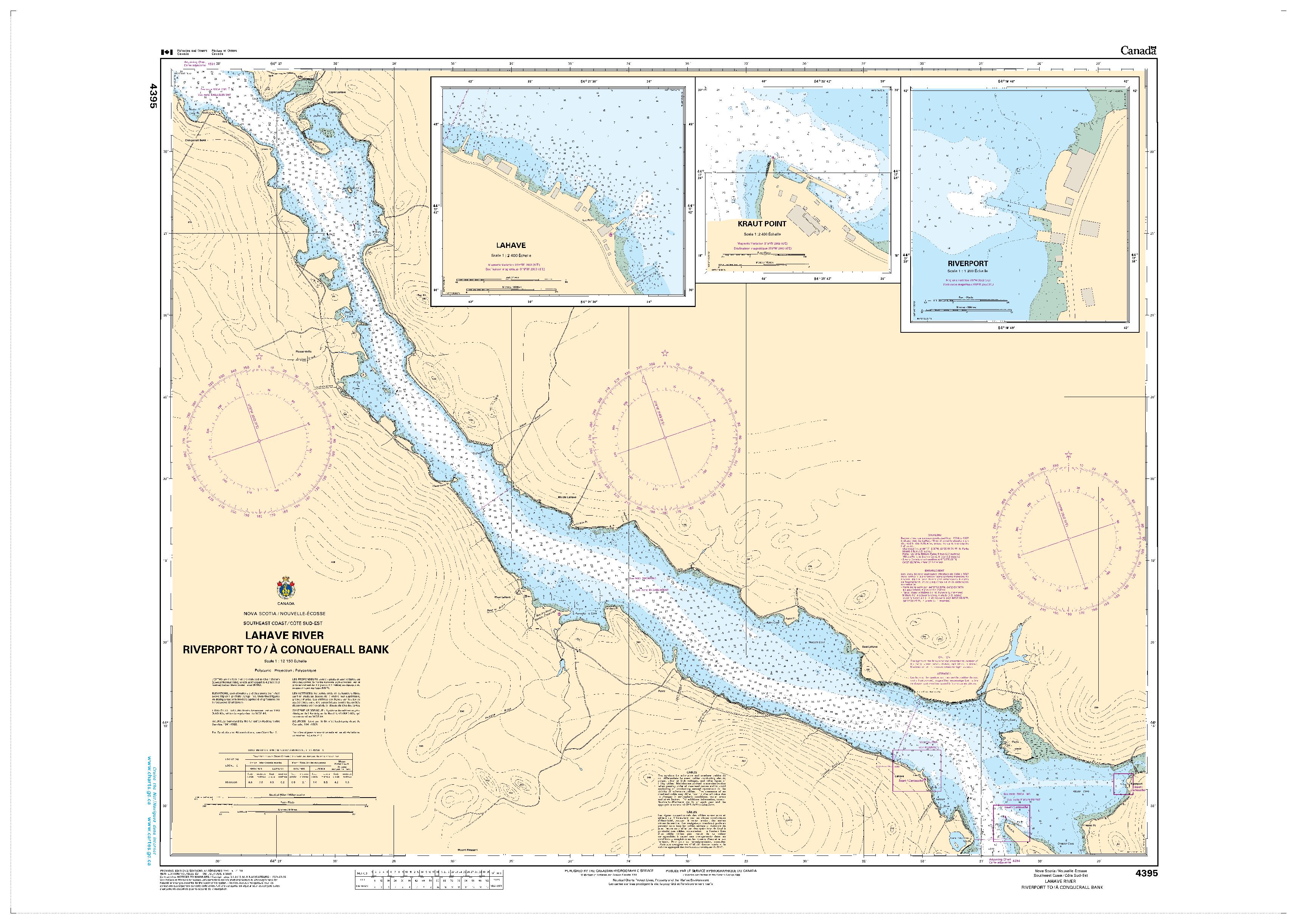 LaHave River: Riverport to / à Conquerall Bank | CHS Chart 4395