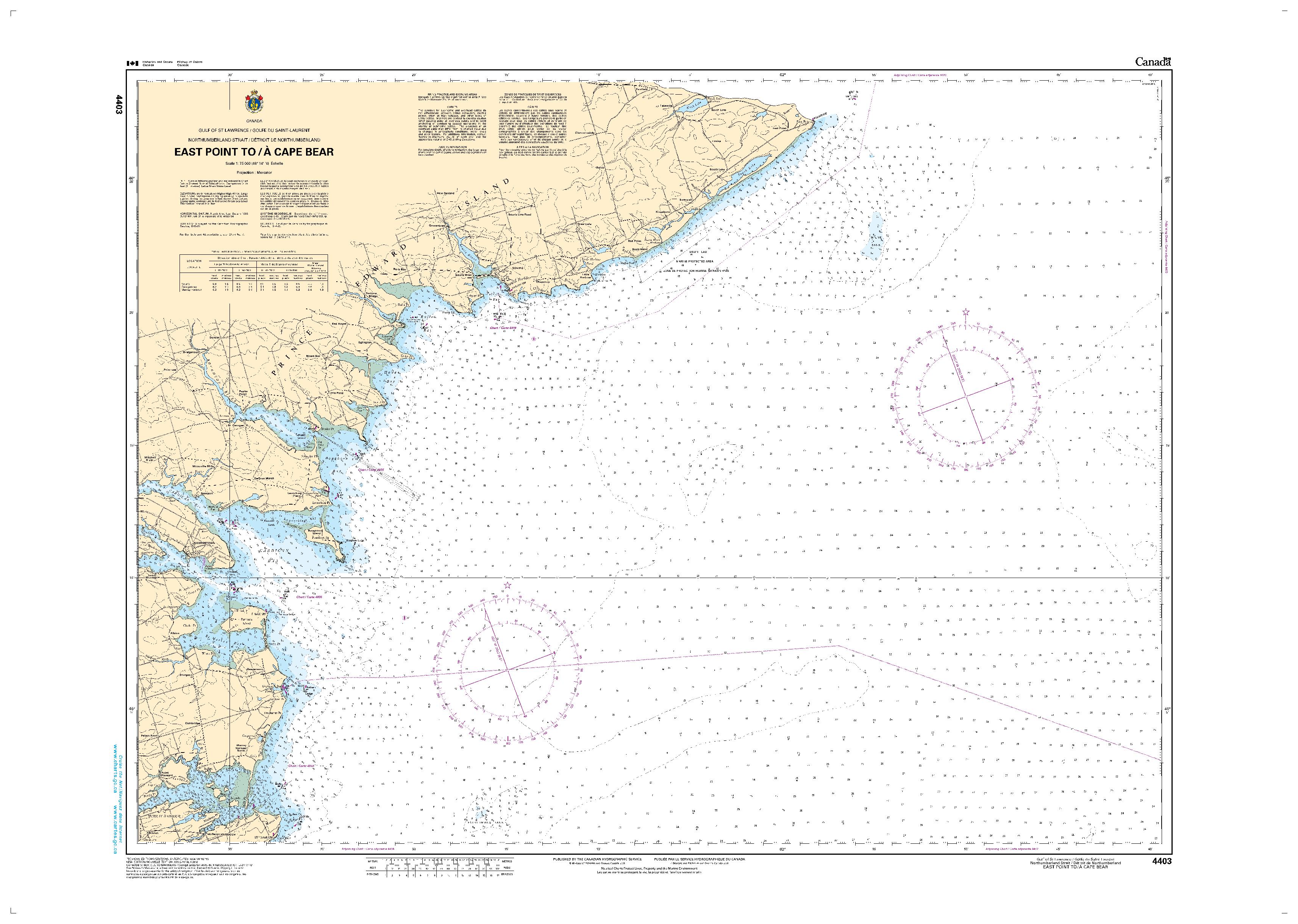 East Point to/à Cape Bear | Carte SHC 4403