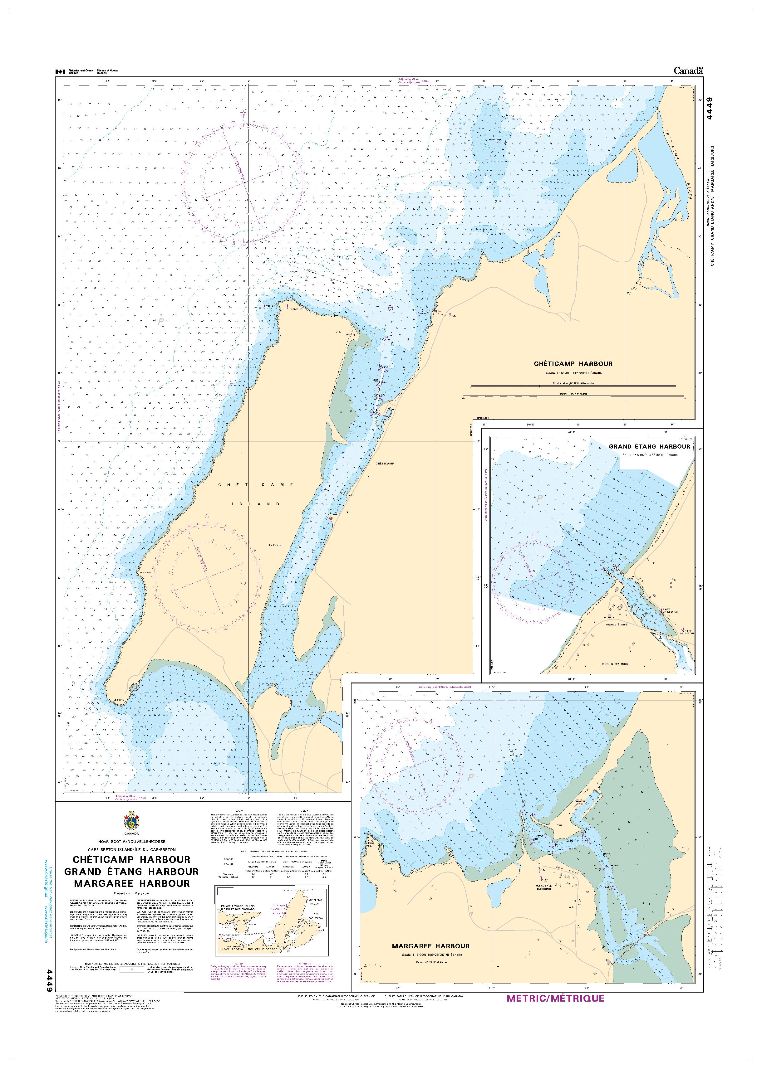 Chéticamp Harbour / Grand Étang Harbour / Margaree Harbours | CHS Chart 4449