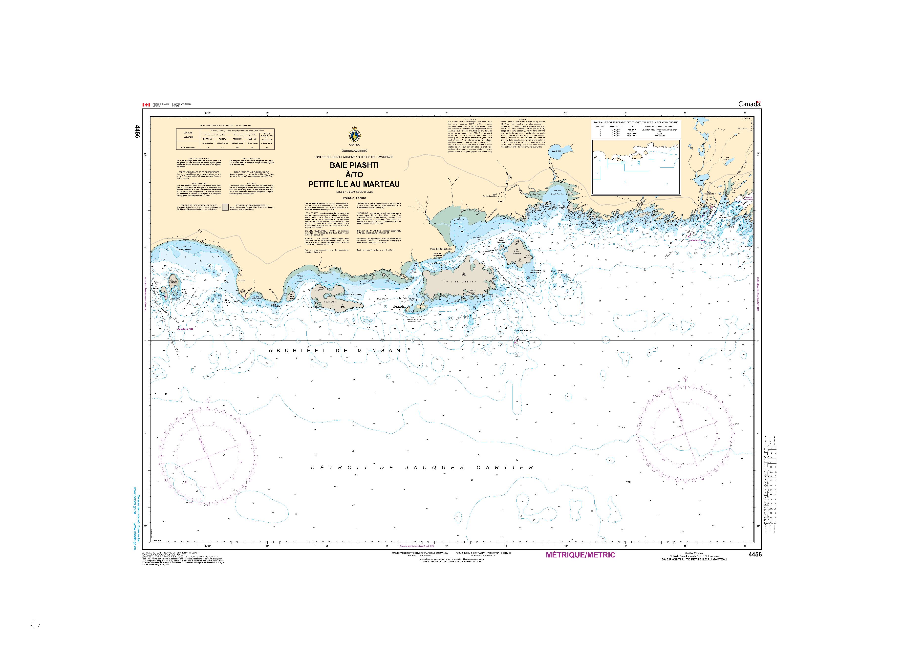 Baie Piashti à/to Petite Île au Marteau | Carte SHC 4456