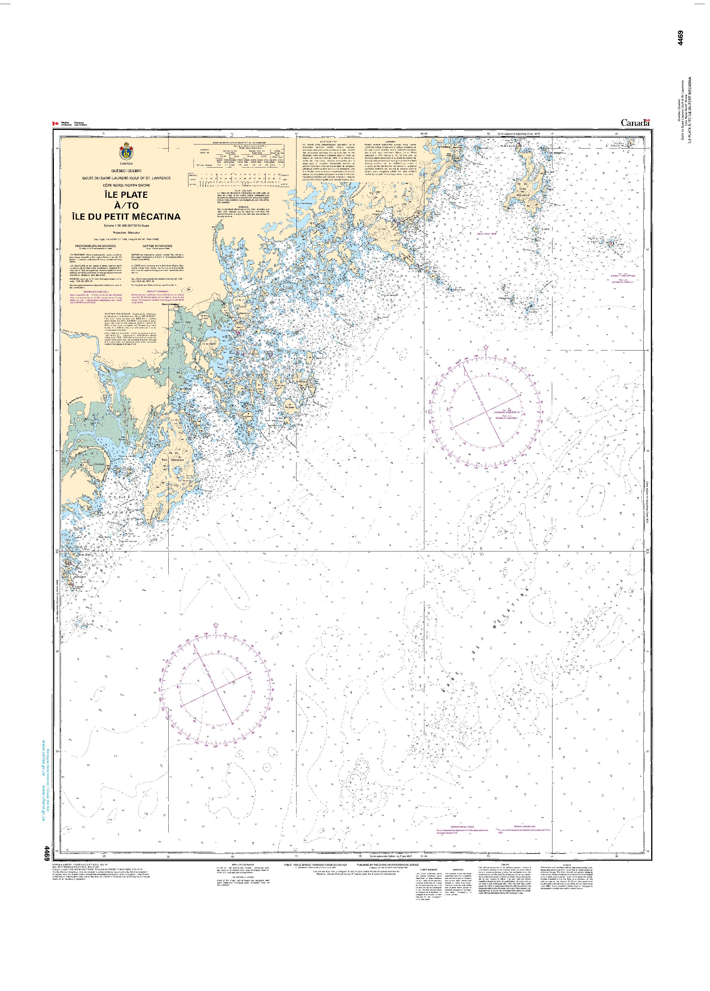 Île Plate à/to Île du Petit Mécatina | CHS Chart 4469