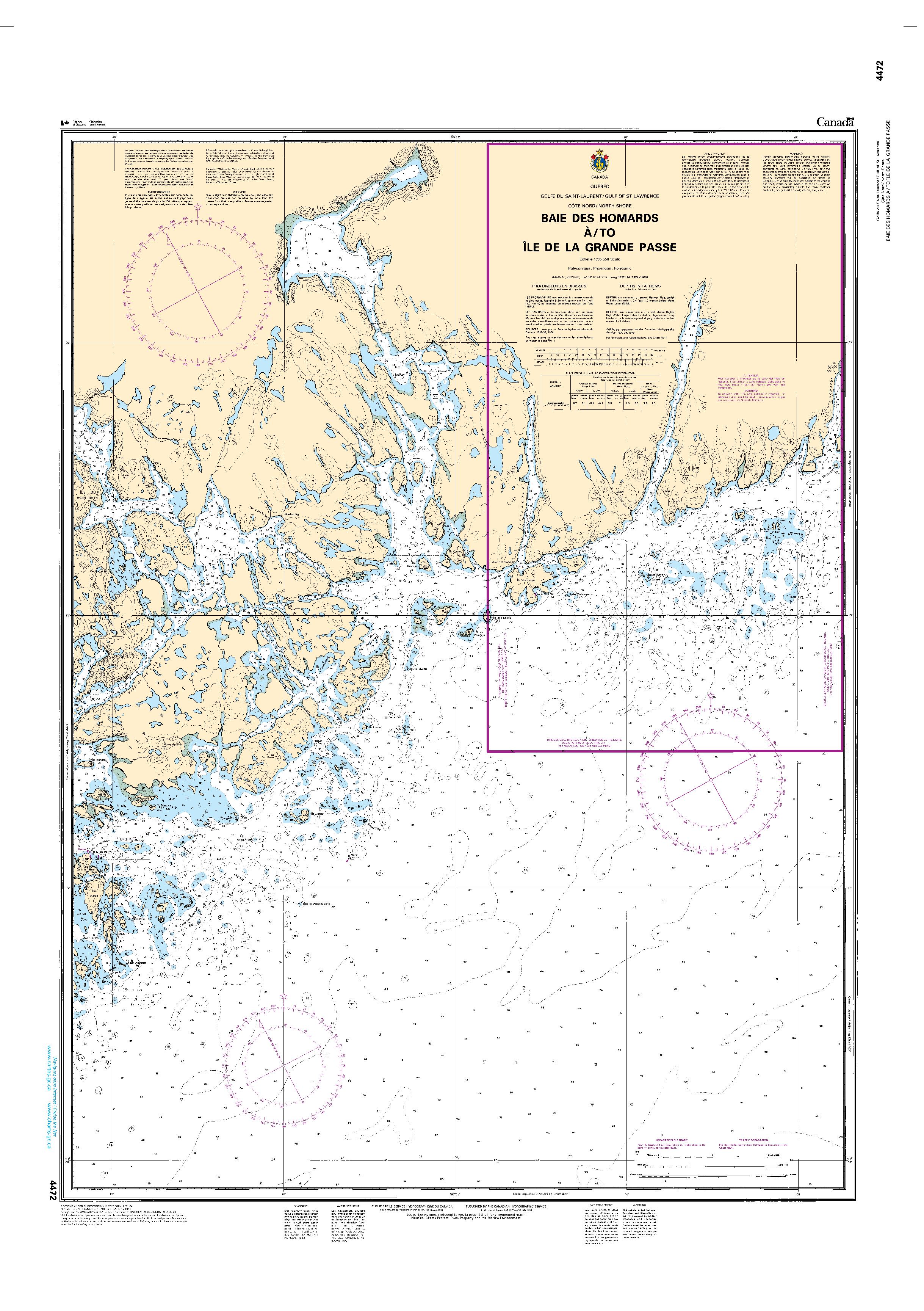 Baie des Homards à/to Île de la Grande Passe | CHS Chart 4472