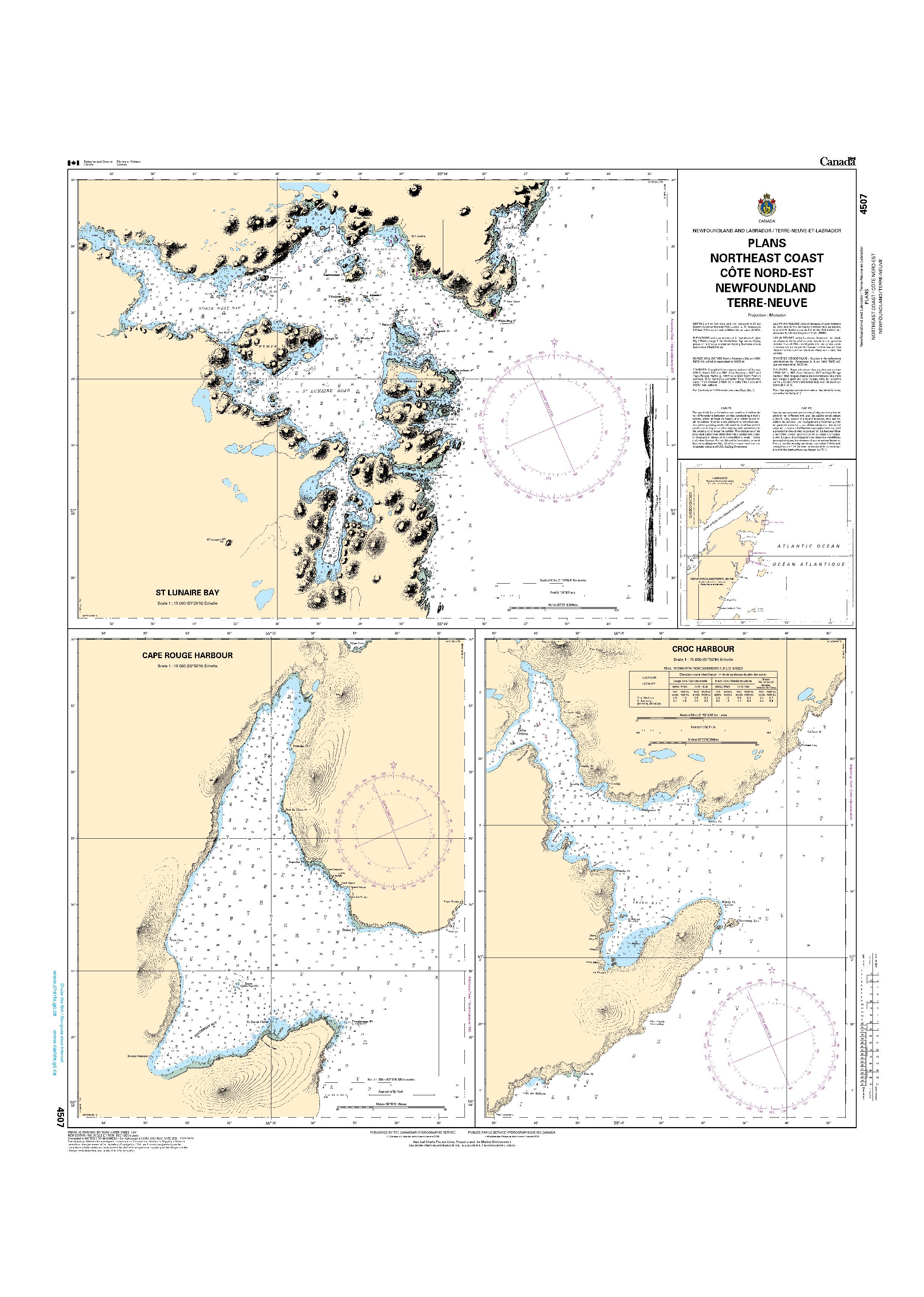 Plans: Northeast Coast / Côte Nord-Est Newfoundland / Terre-Neuve | CHS Chart 4507