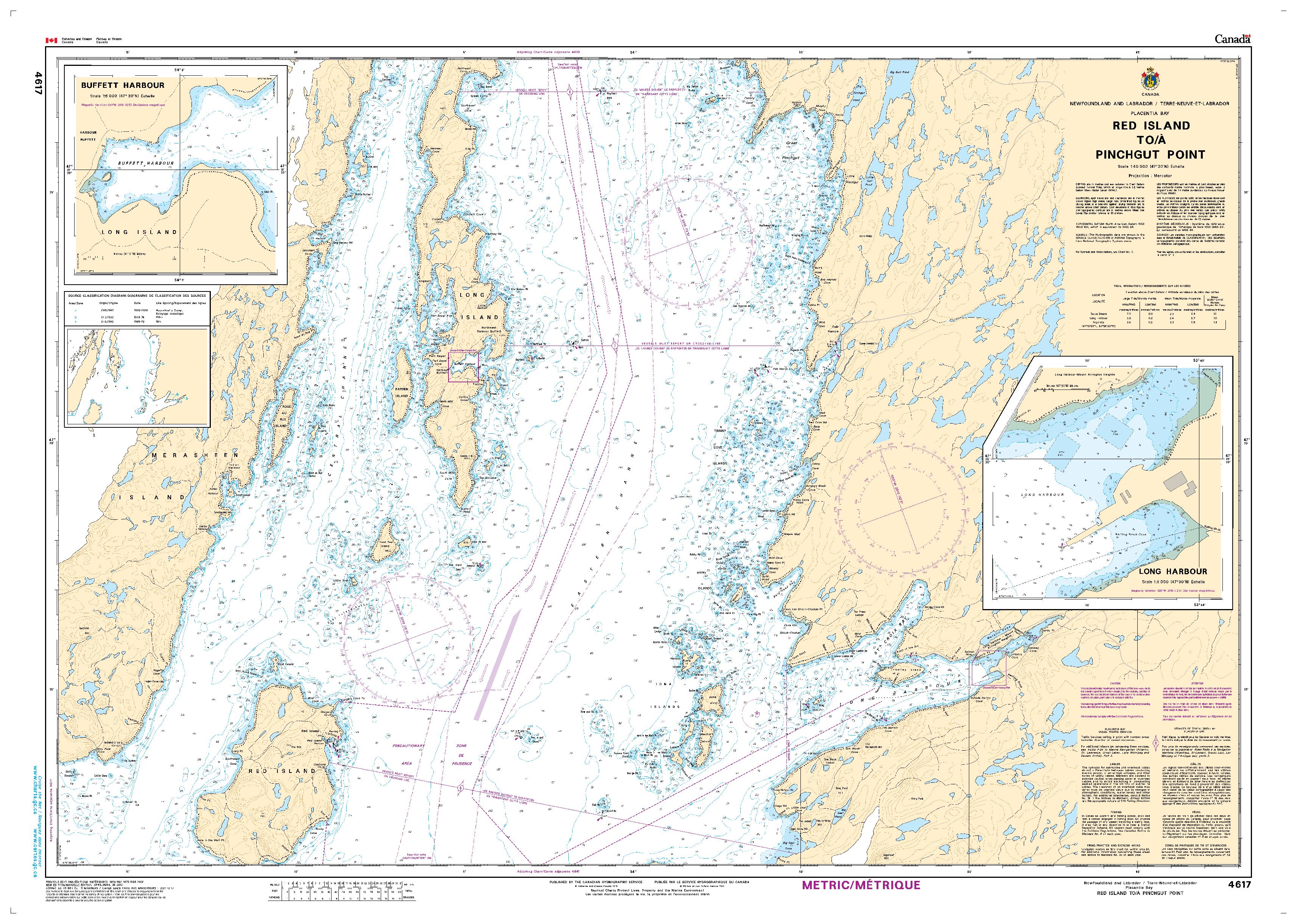 Red Island to/à Pinchgut Point | Carte SHC 4617