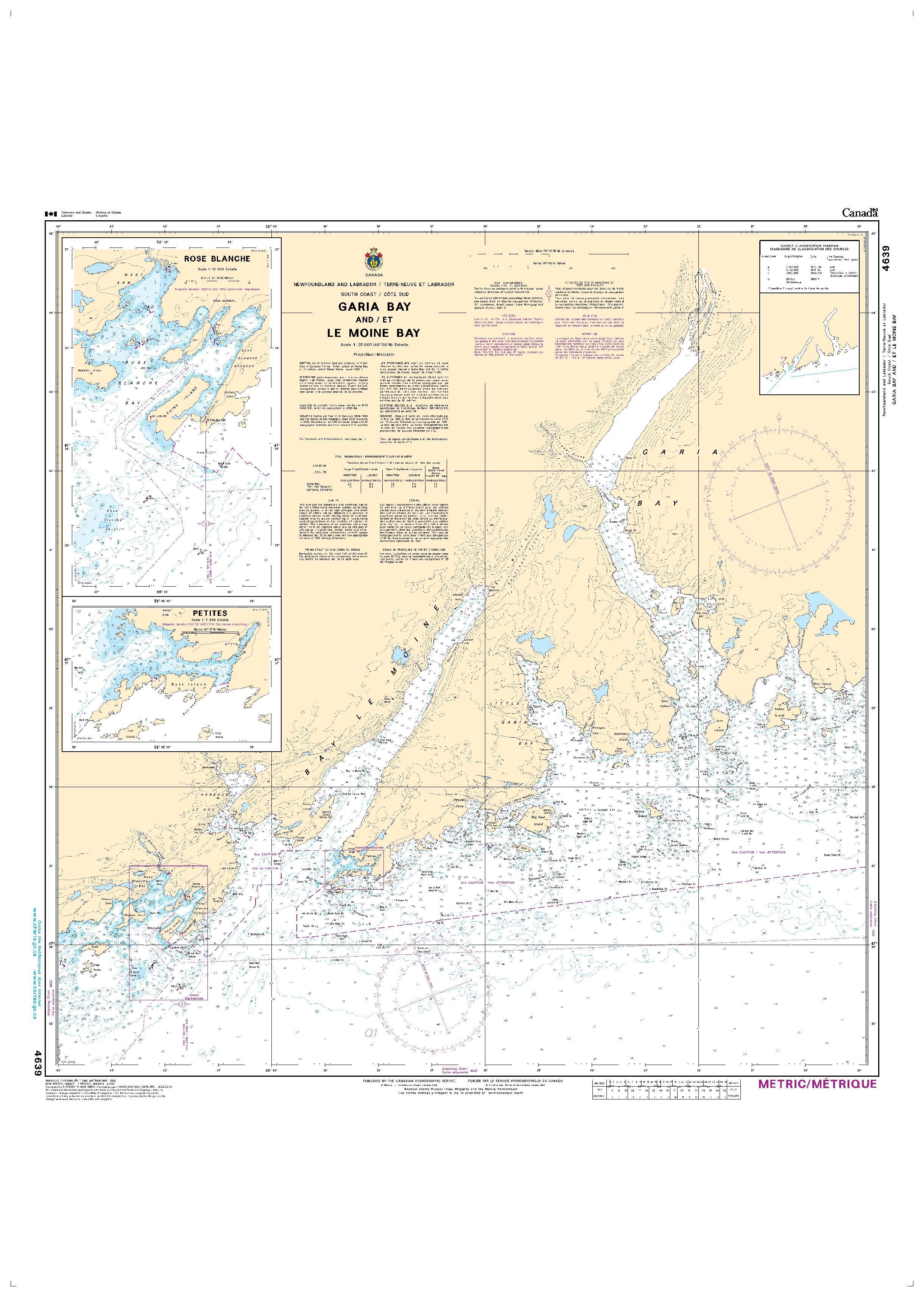 Garia Bay and/et Le Moine Bay | Carte SHC 4639