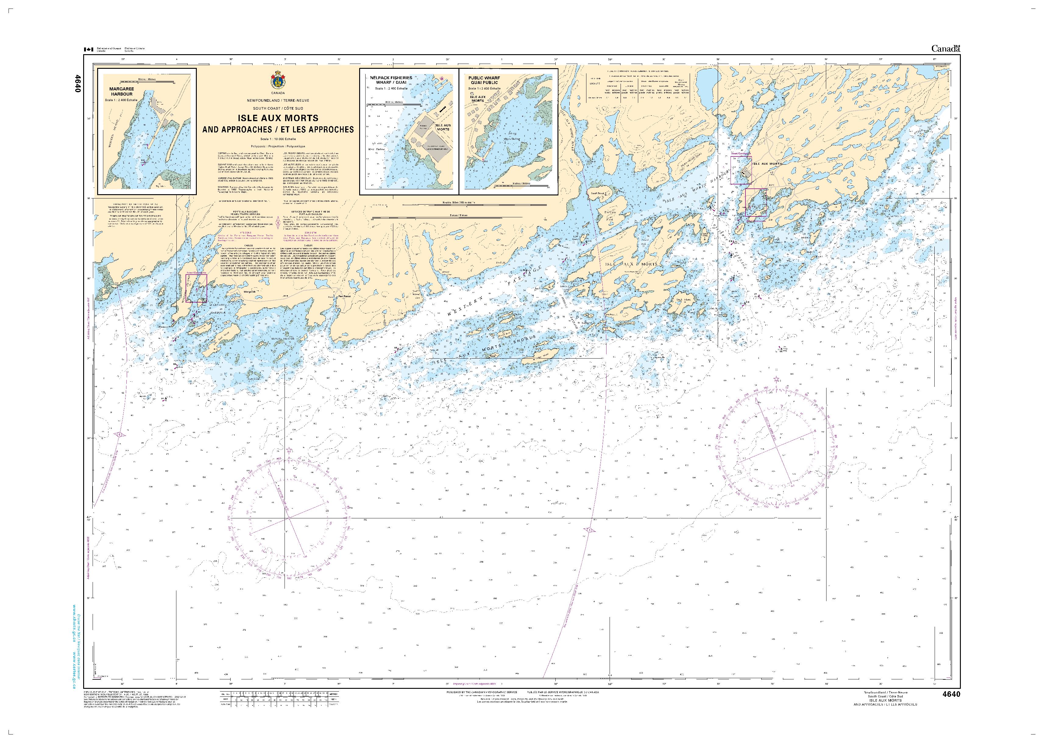 Isle aux Morts and Approaches / et les approches | CHS Chart 4640