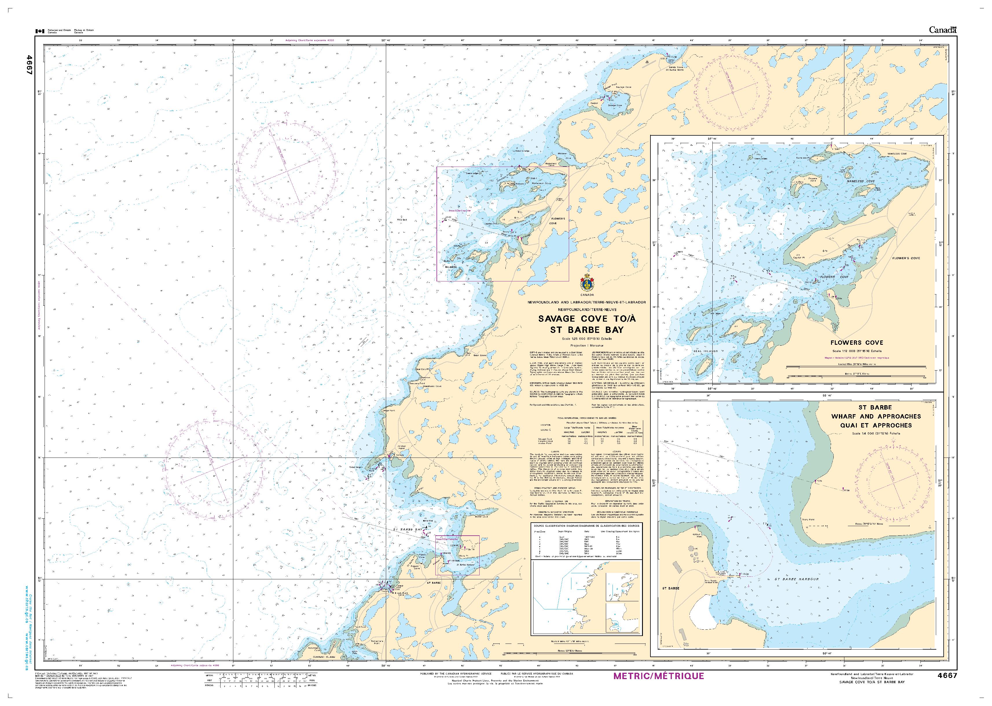 Savage Cove to / à St. Barbe Bay | CHS Chart 4667