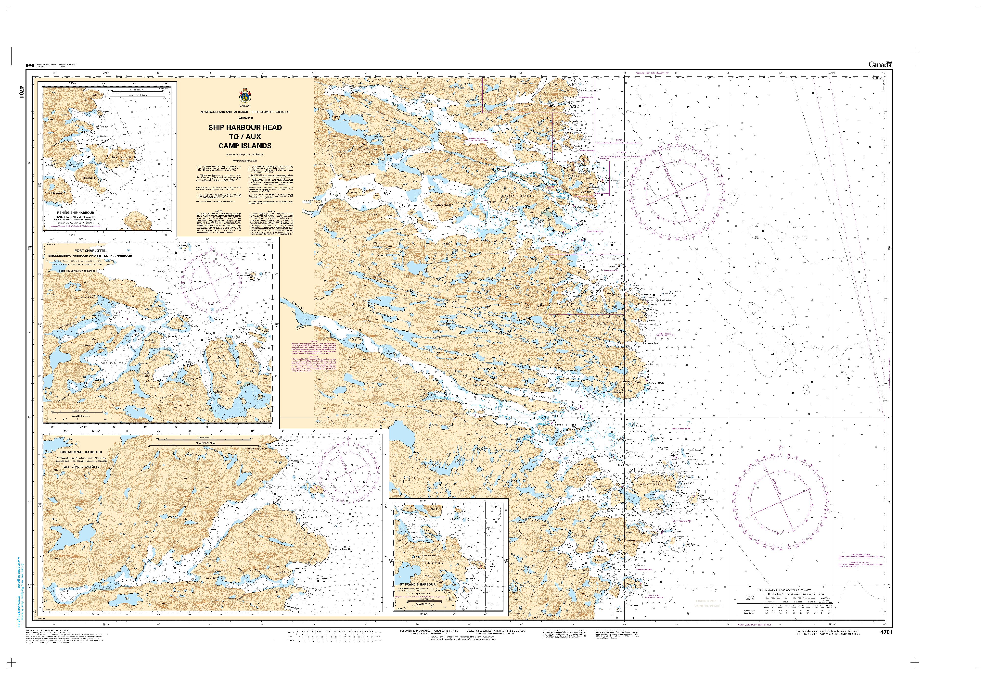 Ship Harbour Head to / aux Camp Islands | CHS Chart 4701