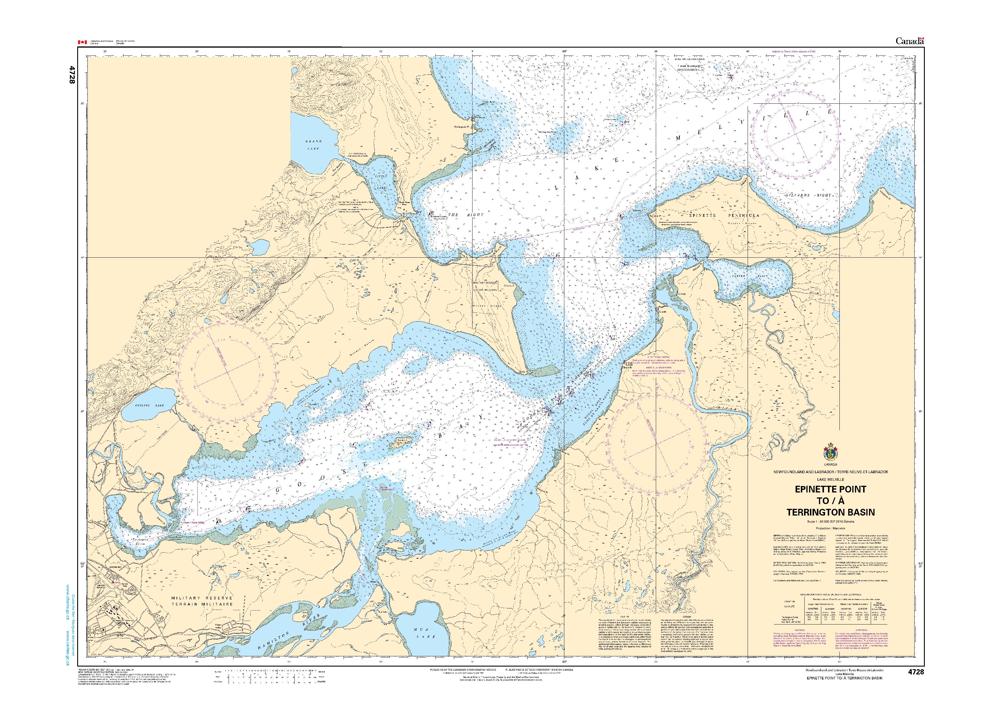 Epinette Point to/à Terrington Basin | Carte SHC 4728