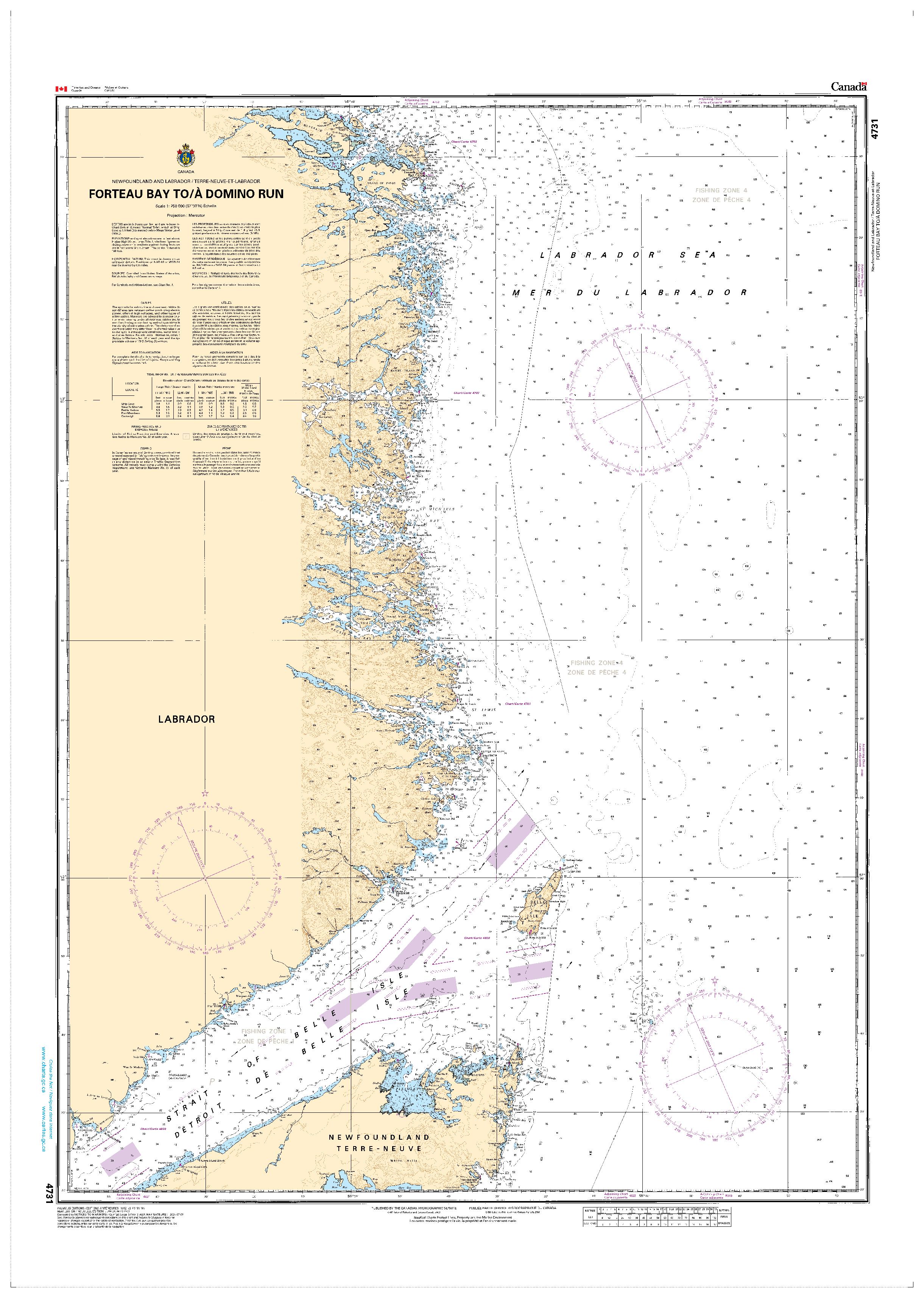 Forteau Bay to/à Domino Run | Carte SHC 4731
