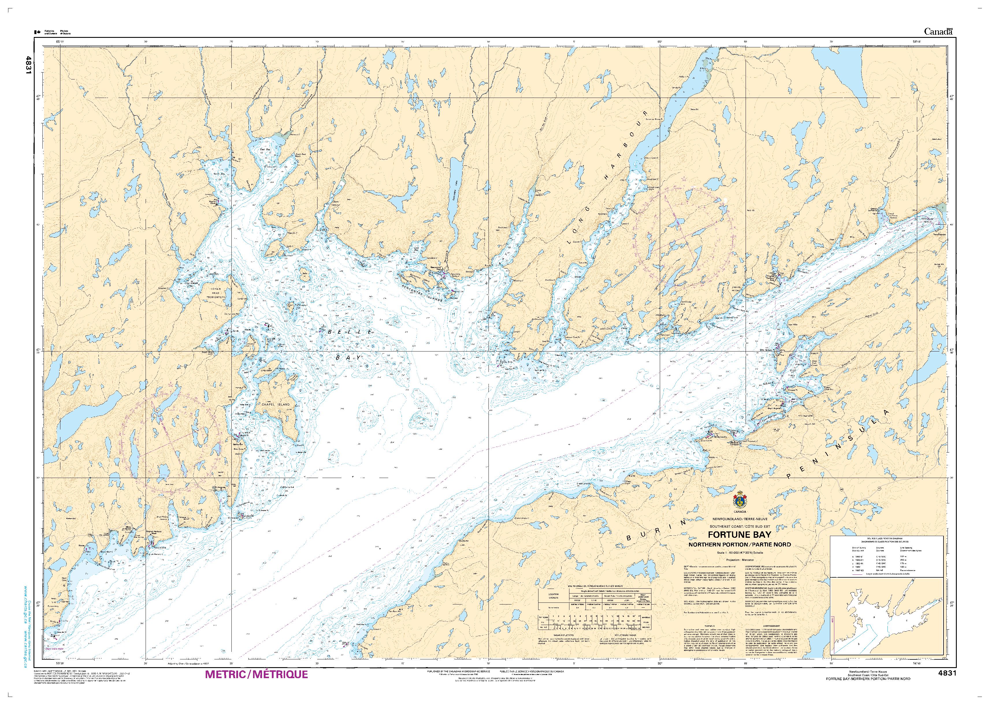Fortune Bay - Northern Portion/Partie Nord | Carte SHC 4831