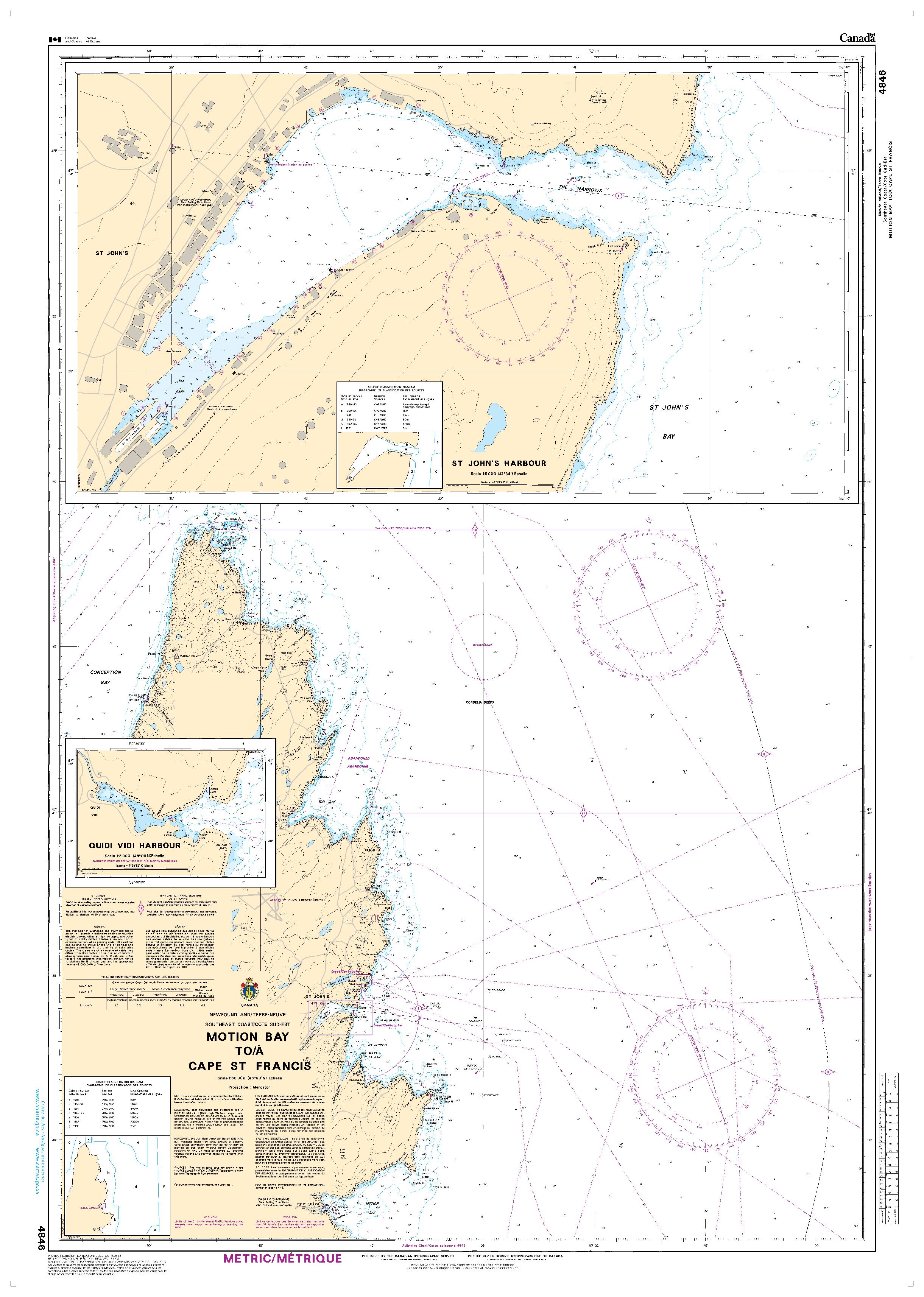 Motion Bay to / à Cape St Francis | CHS Chart 4846