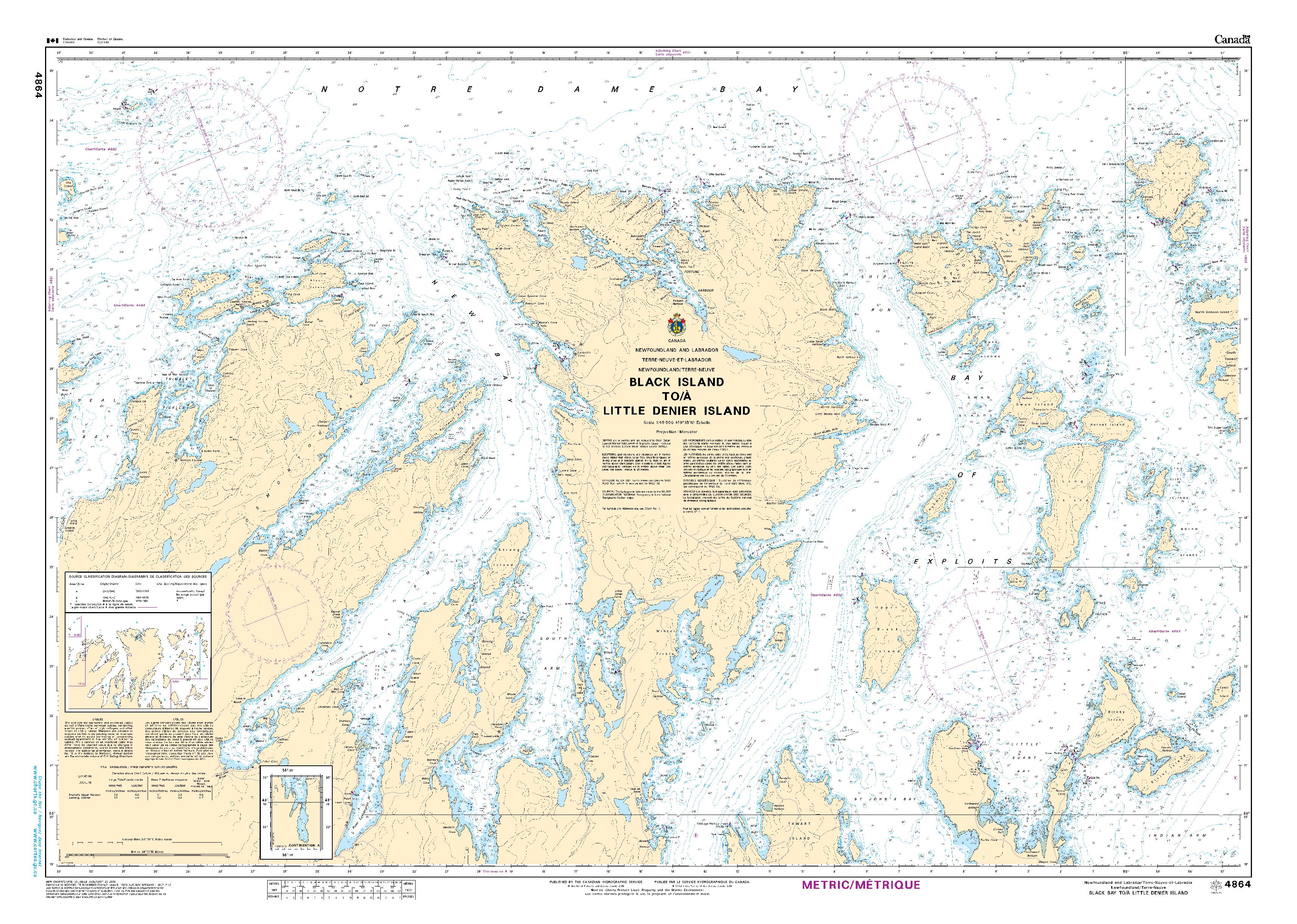 Black Island to/à Little Denier Island | Carte SHC 4864