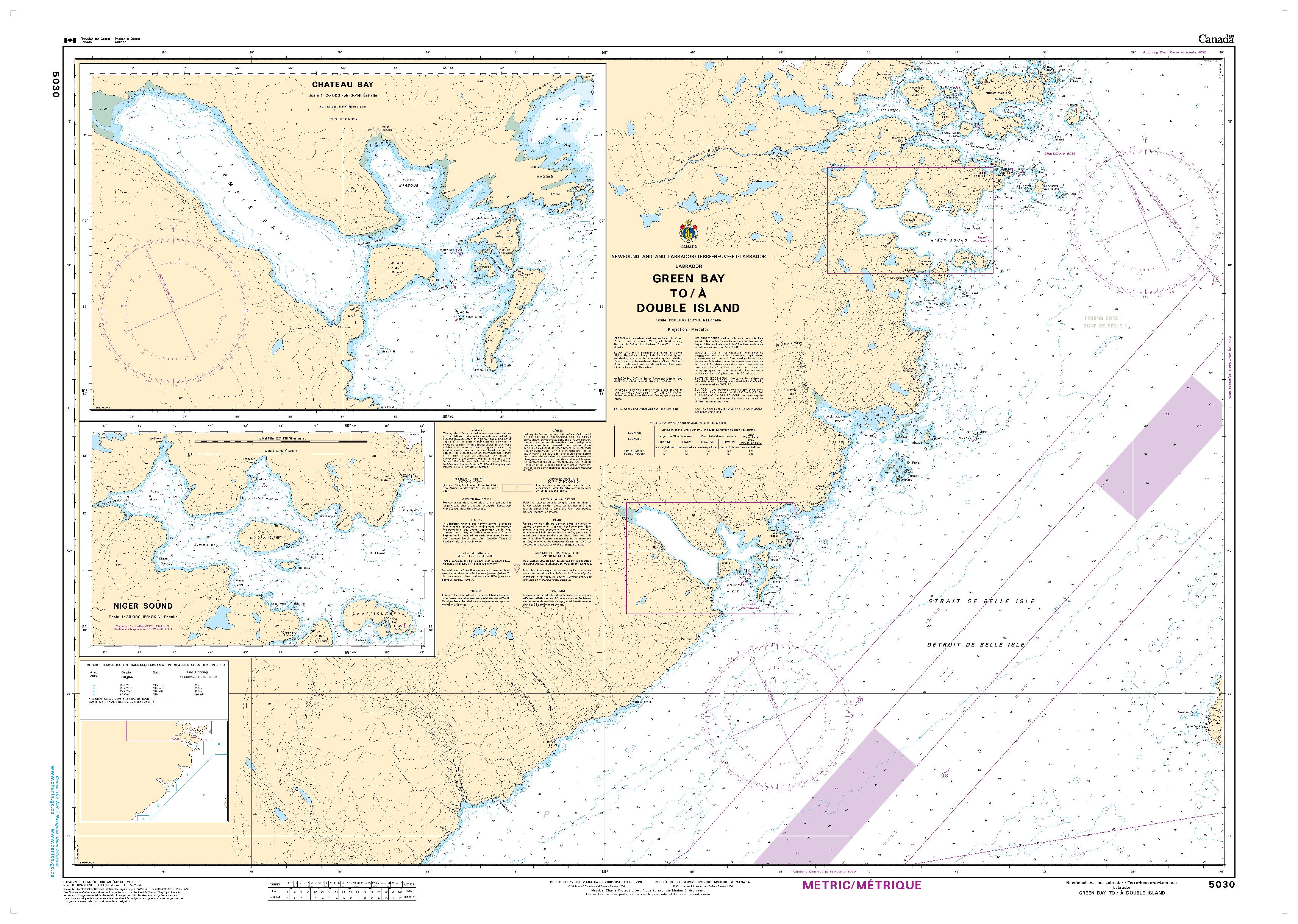 Green Bay to / à Double Island | CHS Chart 5030