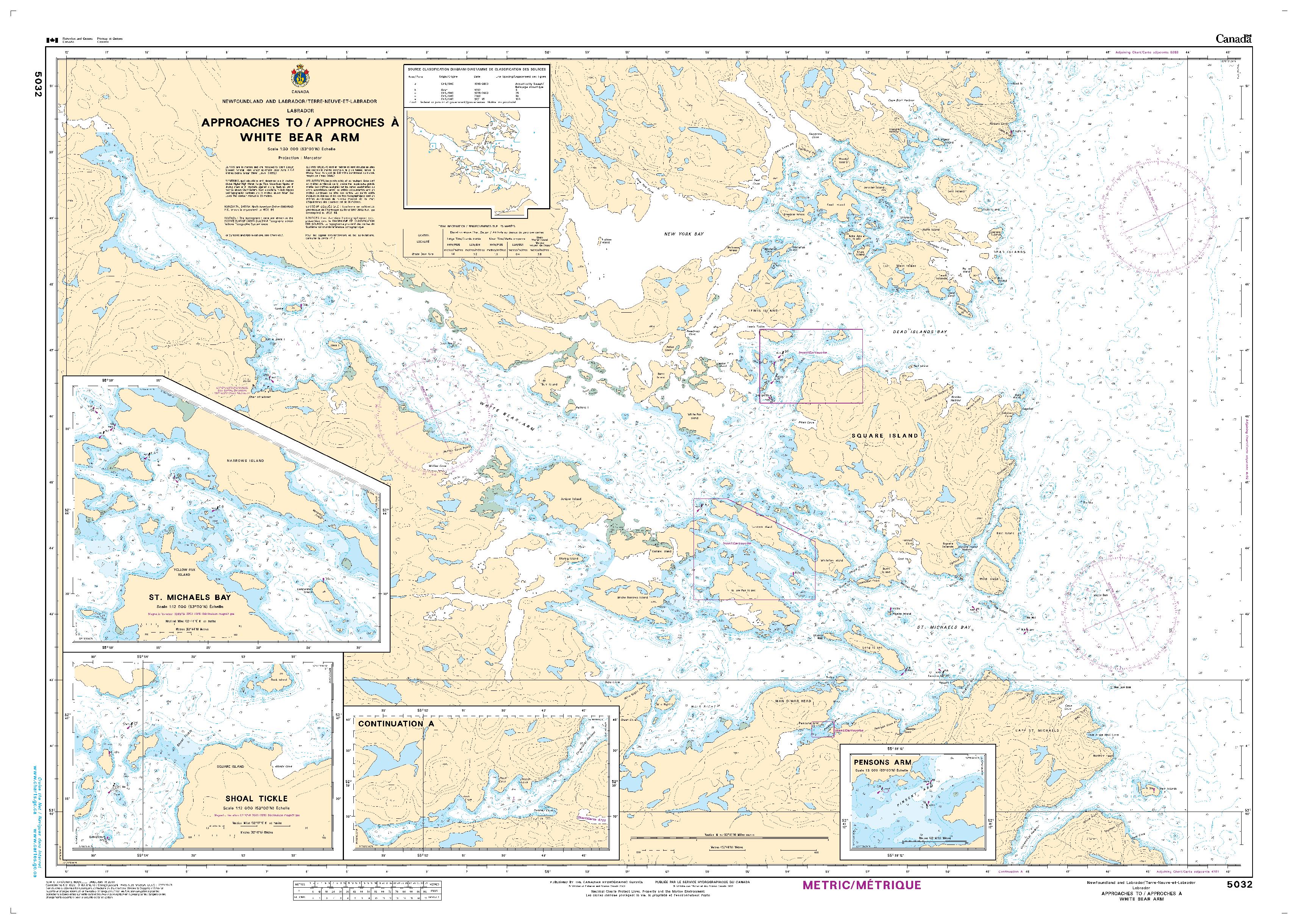Approaches to/à White Bear Arm | Carte SHC 5032